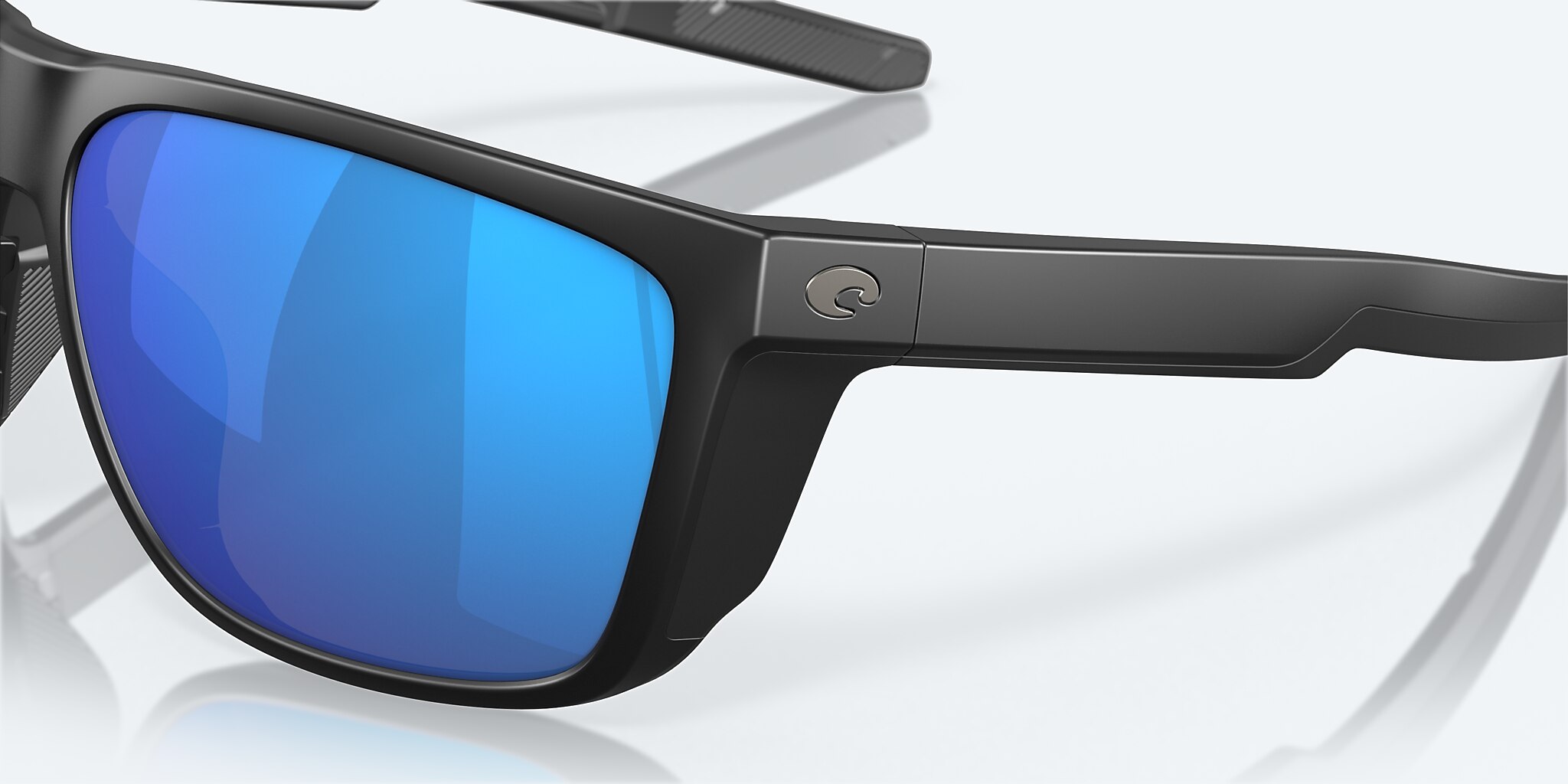 Sunglasses Costa Ferg XL XXL (62-16) with Blue Mirror lens and Matte Black frame Image 7 of 10