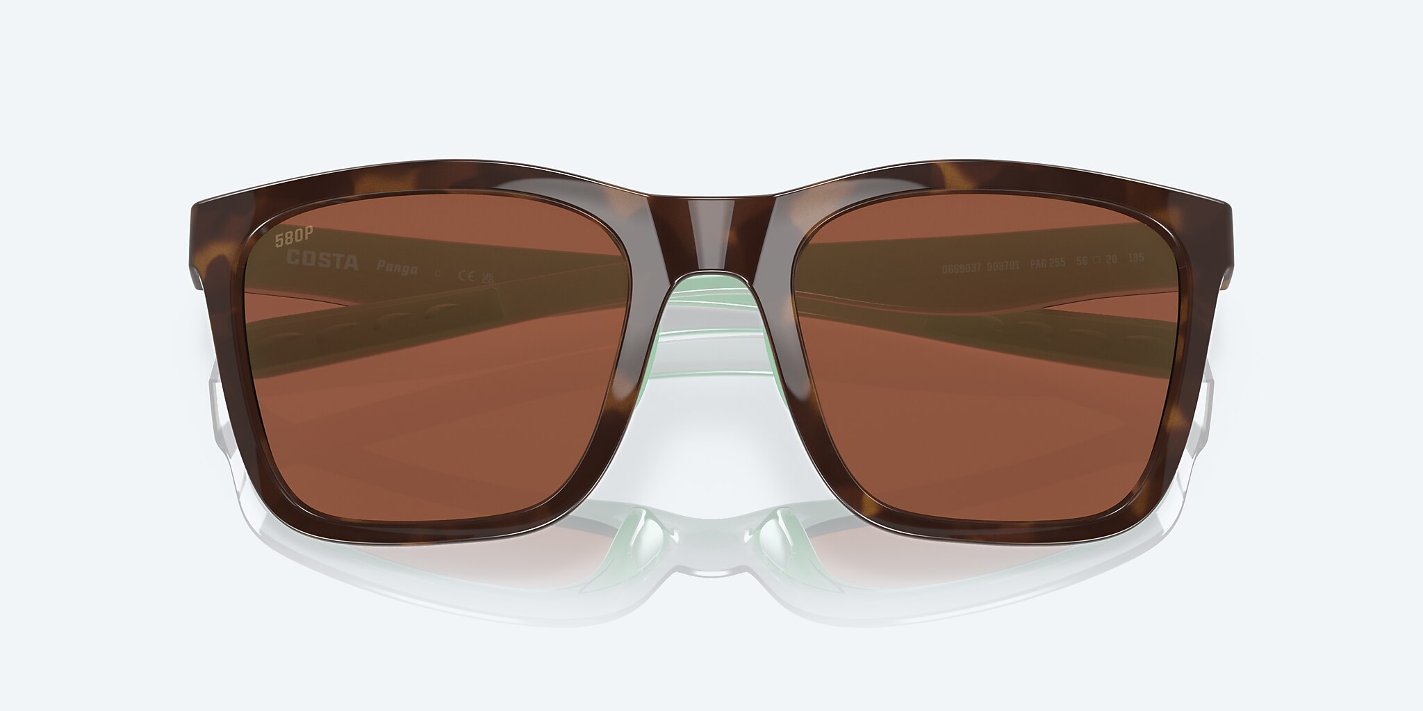 Sunglasses Costa Panga XXL (56-20) with Copper lens and Shiny Tortoise/White/Seafoam Crystal frame Image 5 of 7