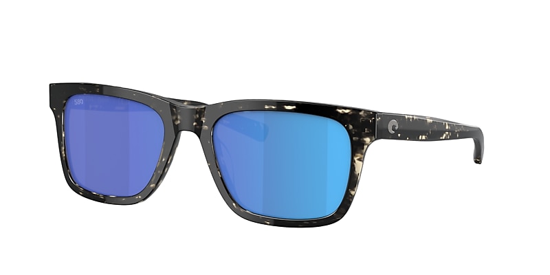 Costa Tybee M (55-19) with Blue Mirror lenses and Shiny Black Kelp