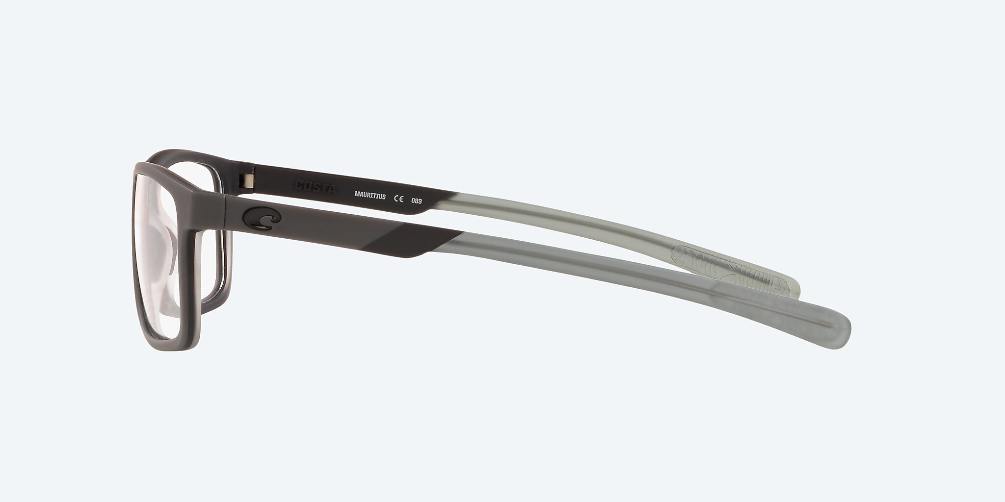 Eyeglasses Costa Ocean Ridge 100 S (55-15) with Demo Lens lens and Matte Dark Gray/Matte Black frame Image 3 of 4