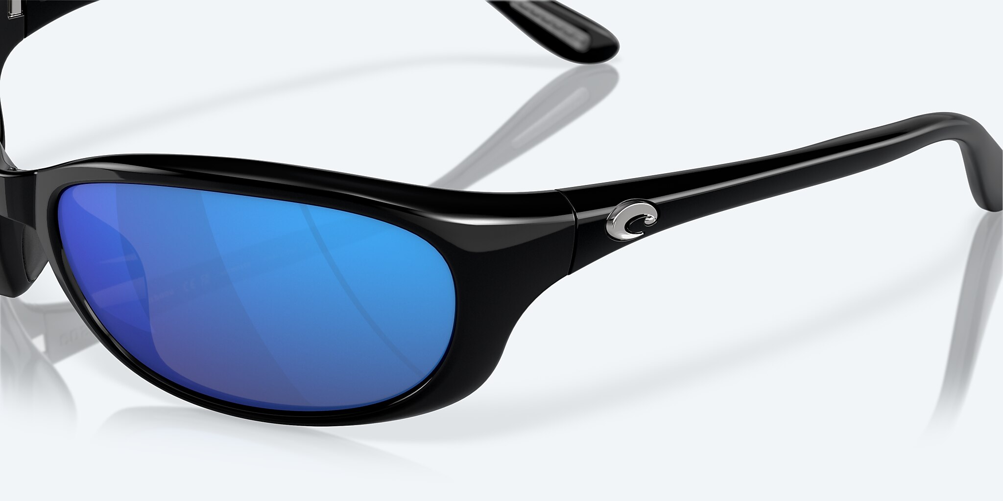 Sunglasses Costa Harpoon S (61-18) with Blue Mirror lens and Shiny Black frame Image 6 of 7
