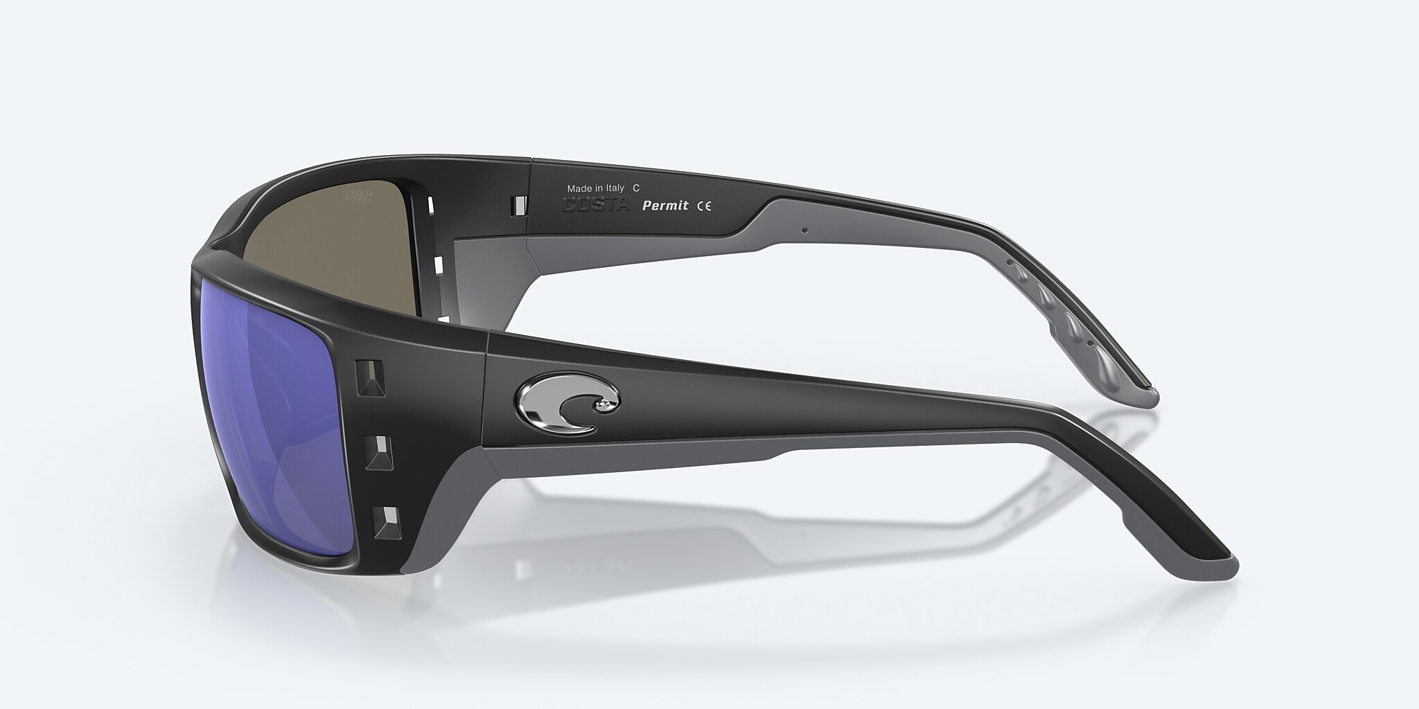 Sunglasses Costa Permit XL (63-16) with Blue Mirror lens and Matte Black frame Image 3 of 7