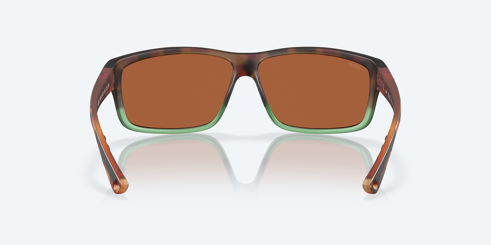 Sunglasses Costa Cut L (60-10) with Green Mirror lens and Matte Tortuga Fade frame Image 4 of 7