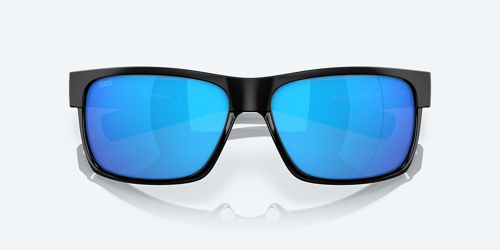 Sunglasses Costa Half Moon M (60-14) with Blue Mirror lens and Shiny Black frame Image 5 of 7