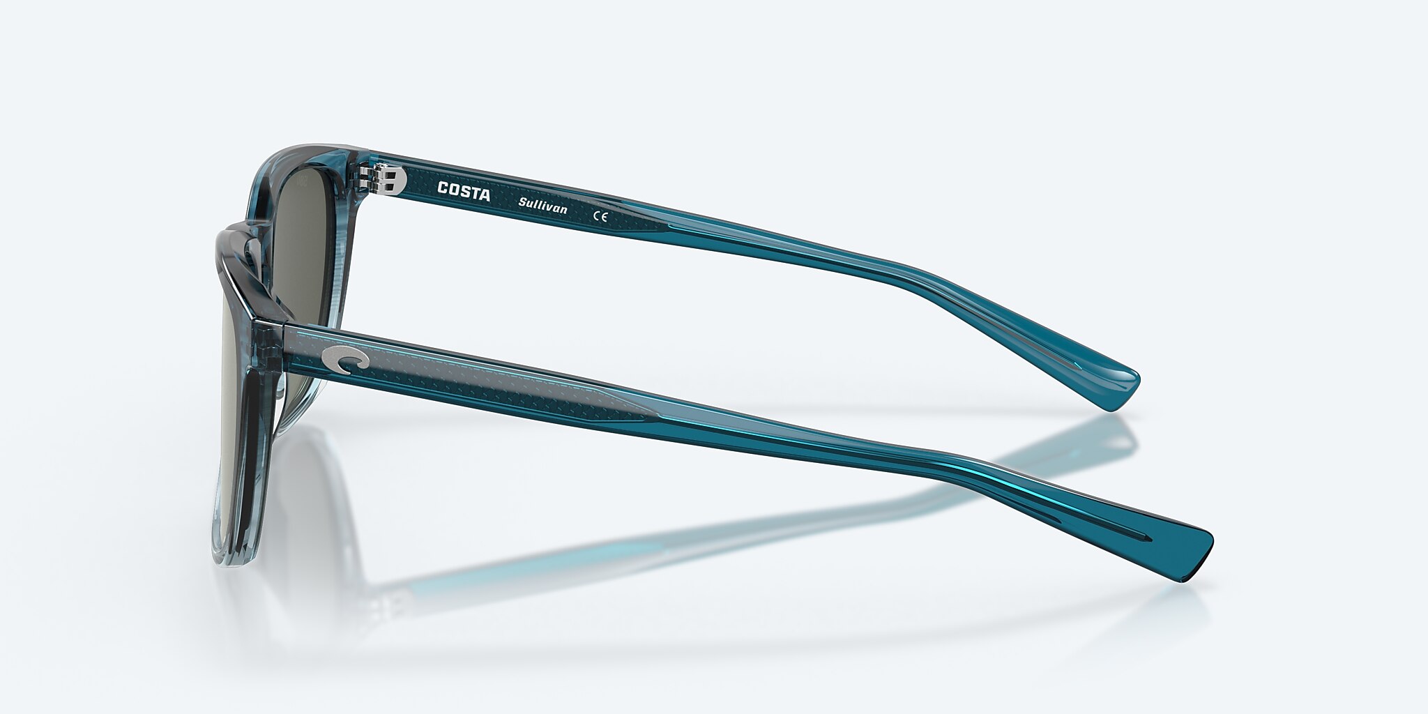 Sunglasses Costa Sullivan M (53-19) with Gray Silver Mirror lens and Shiny Deep Teal Fade frame Image 3 of 8