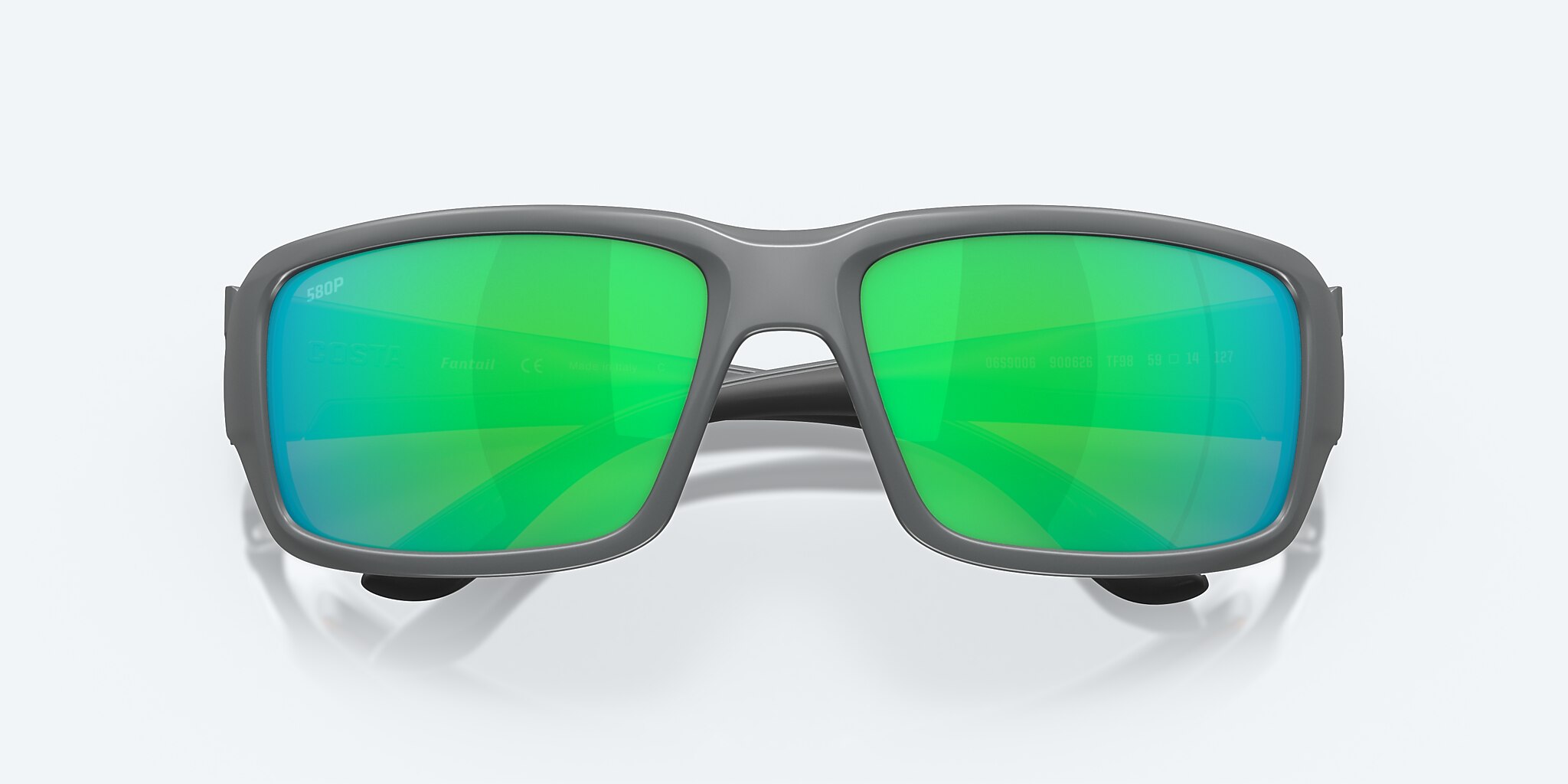 Sunglasses Costa Fantail M (59-14) with Green Mirror lens and Matte Gray frame Image 5 of 7