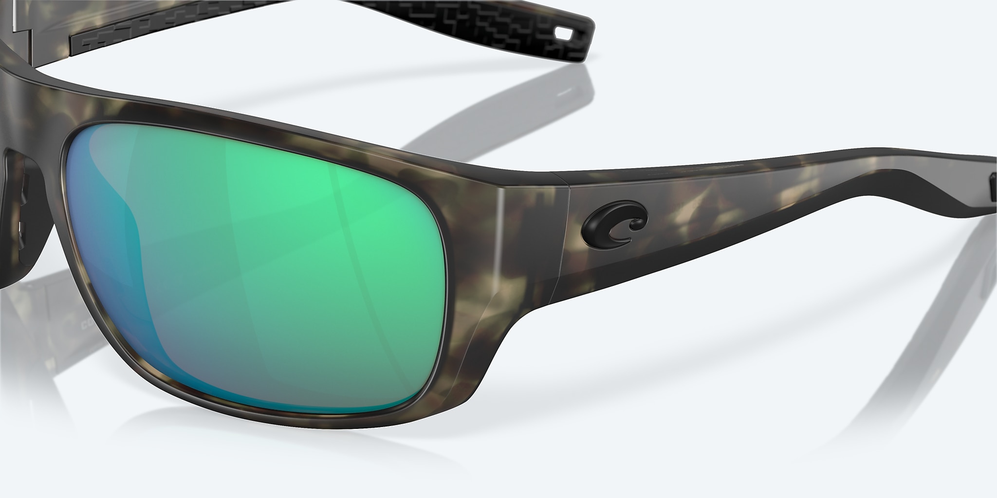 Sunglasses Costa Tico XL (60-17) with Green Mirror lens and Matte Wetlands frame Image 6 of 7