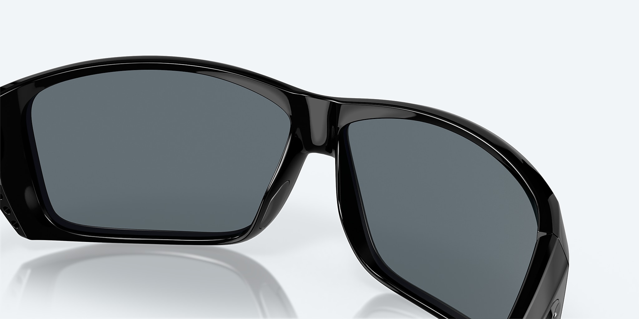 Sunglasses Costa Cat Cay M (61-10) with Blue Mirror lens and Shiny Black frame Image 7 of 7