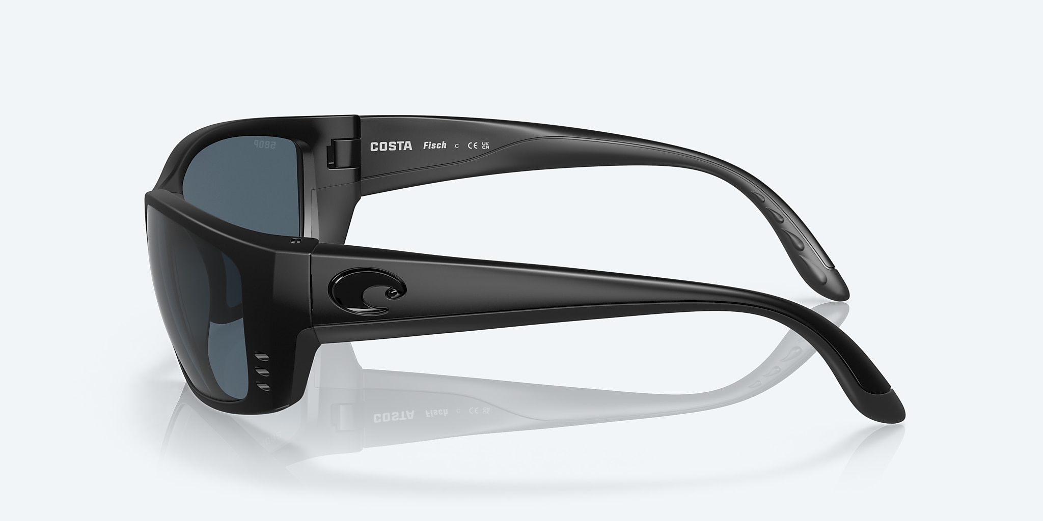 Sunglasses Costa Fisch XL (64-17) with Gray lens and Blackout frame Image 3 of 7