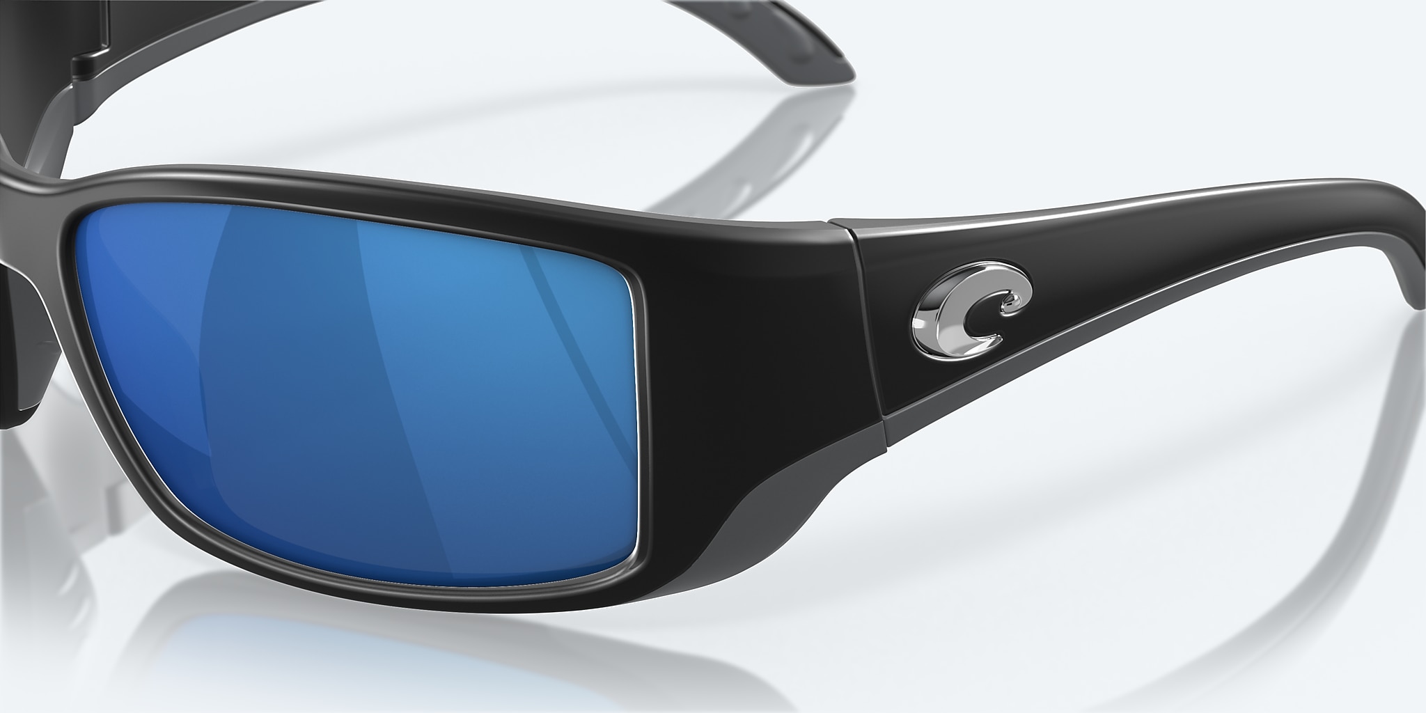 Lunettes de soleil Costa Blackfin L (62-17) avec Effet miroir Bleu verre et Noir mat monture Image 6 de 7