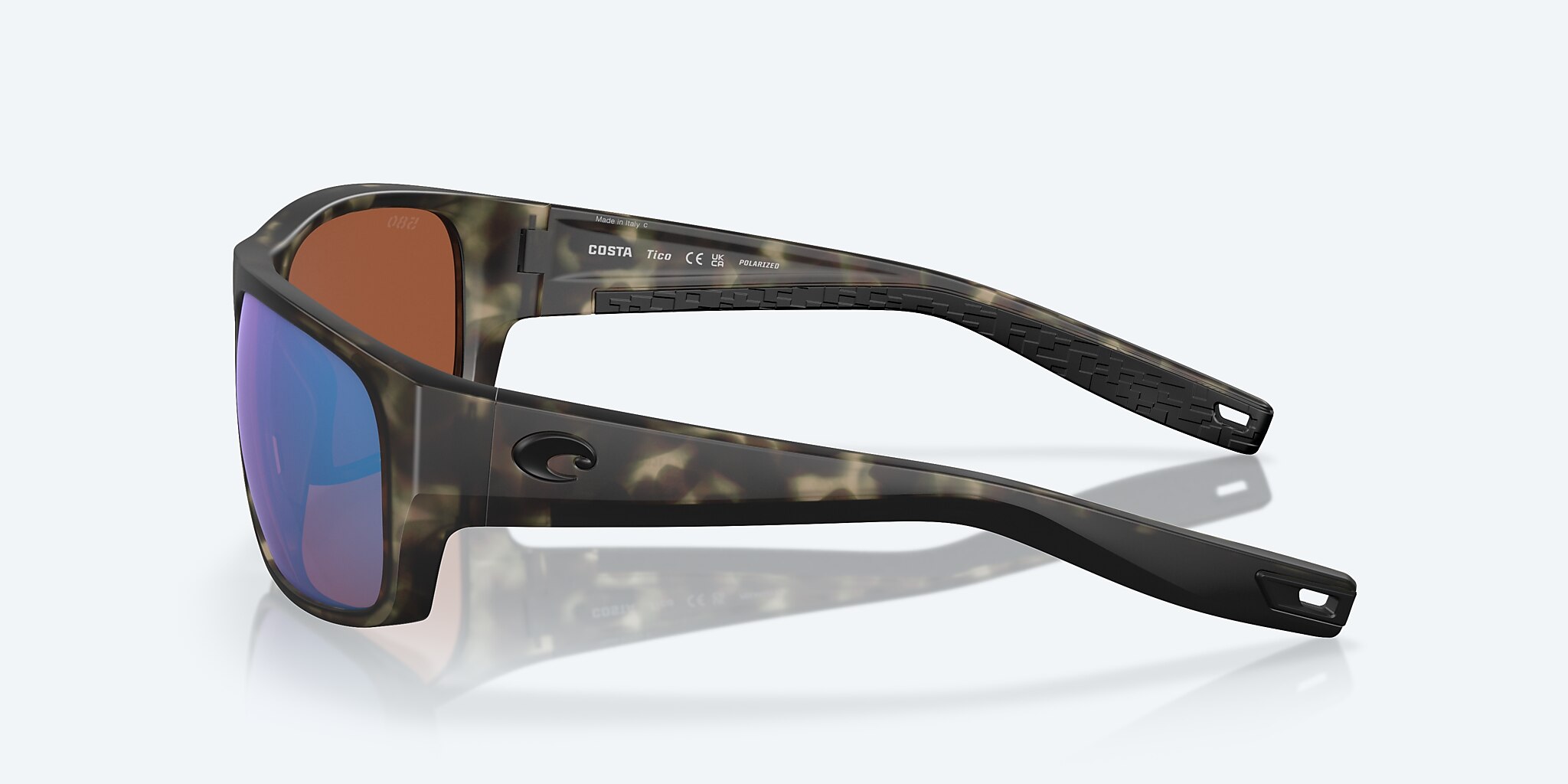 Sunglasses Costa Tico XL (60-17) with Green Mirror lens and Matte Wetlands frame Image 3 of 7