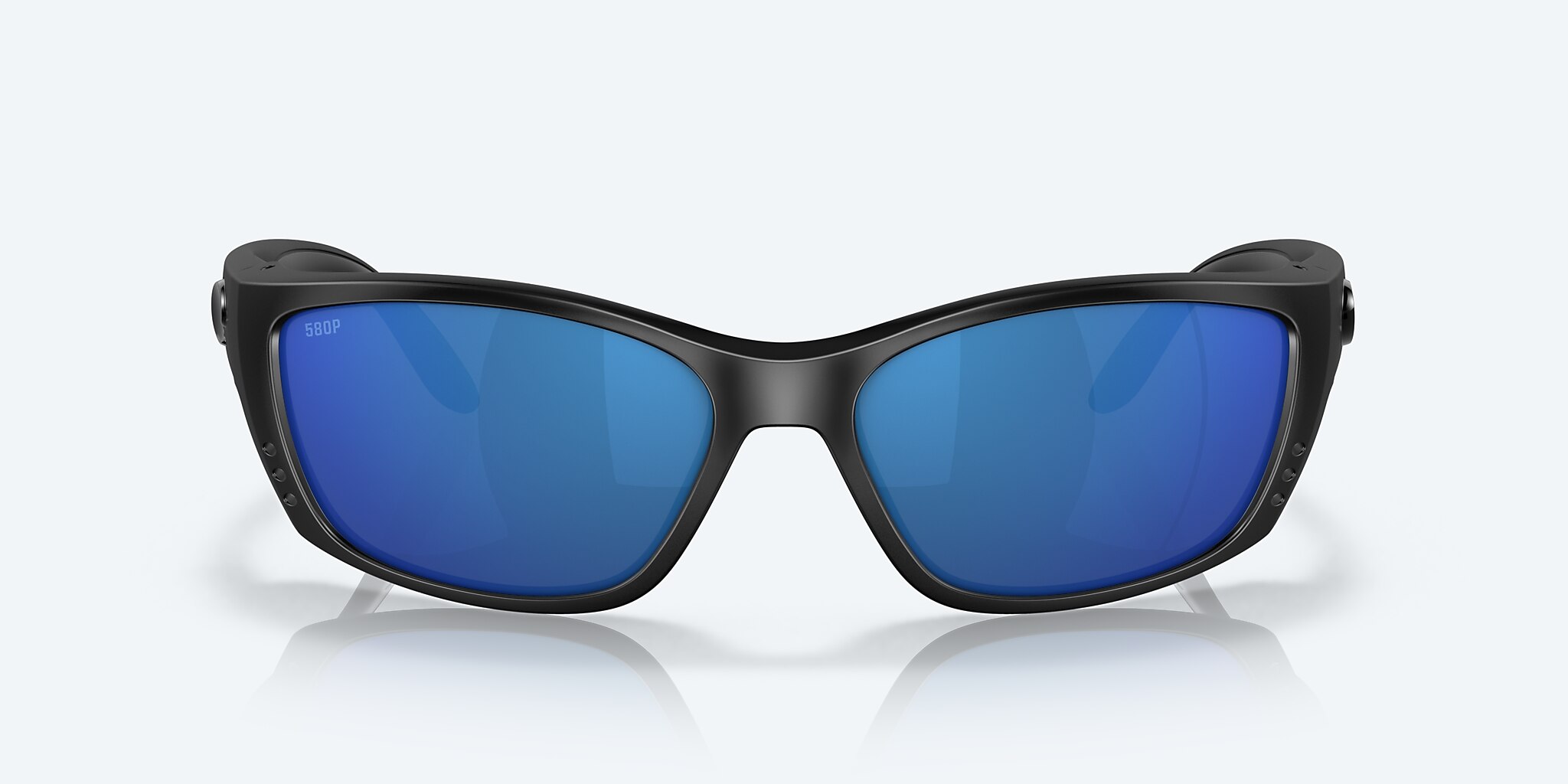 Sunglasses Costa Fisch XL (64-17) with Blue Mirror lens and Blackout frame Image 2 of 7