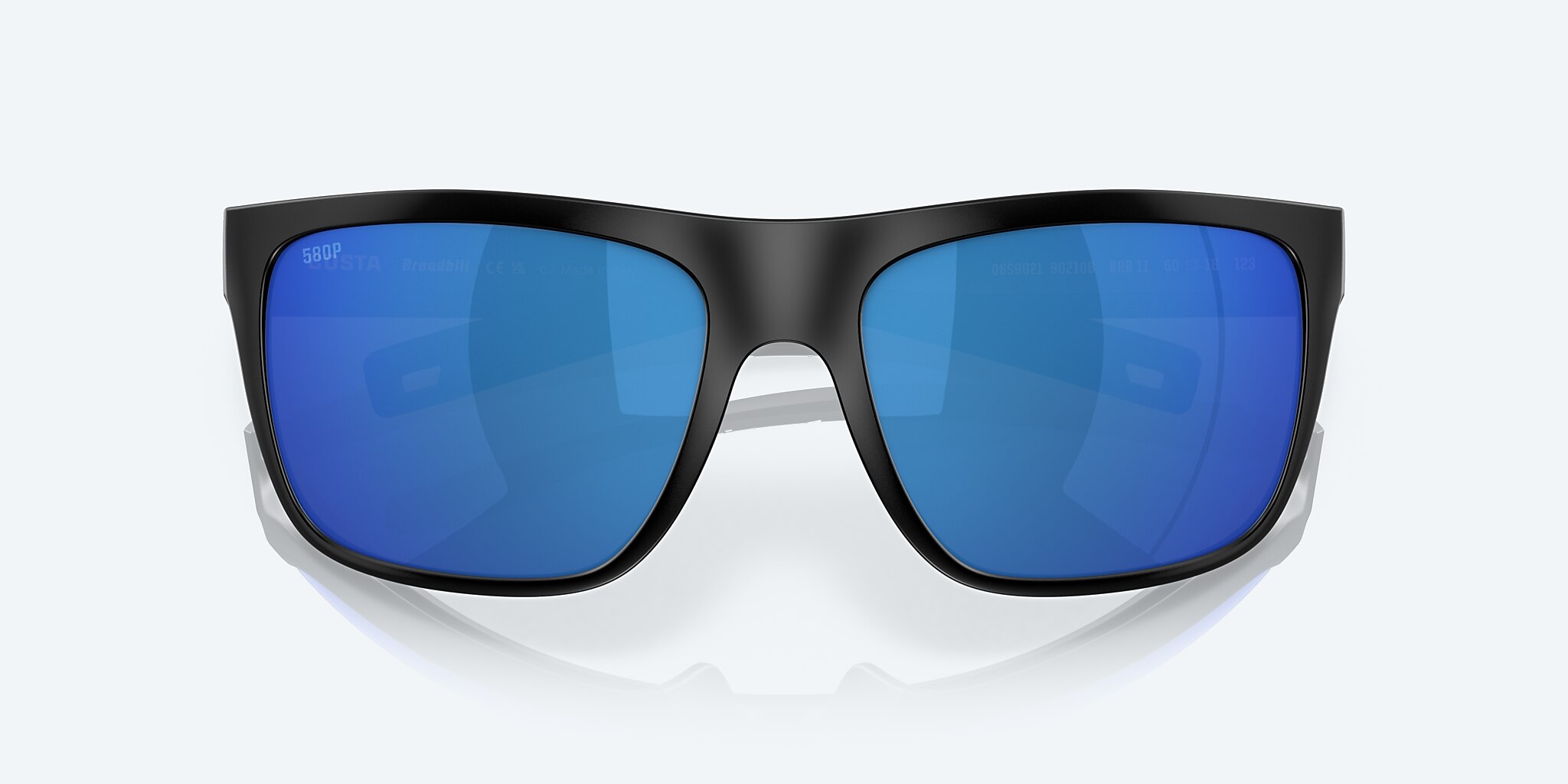 Sunglasses Costa Broadbill L (60-16) with Blue Mirror lens and Matte Black frame Image 5 of 7