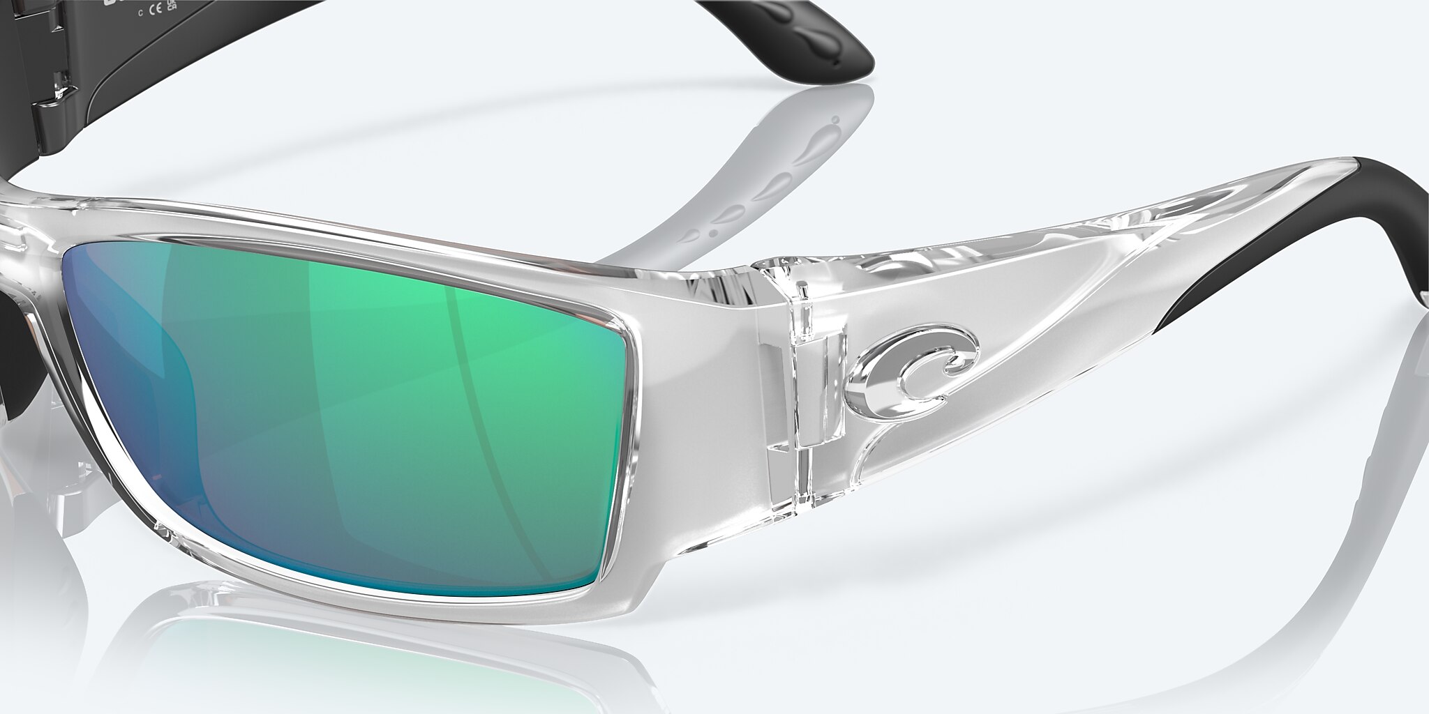 Lunettes de soleil Costa Corbina L (61-18) avec Effet miroir Vert verre et Argent monture Image 6 de 7