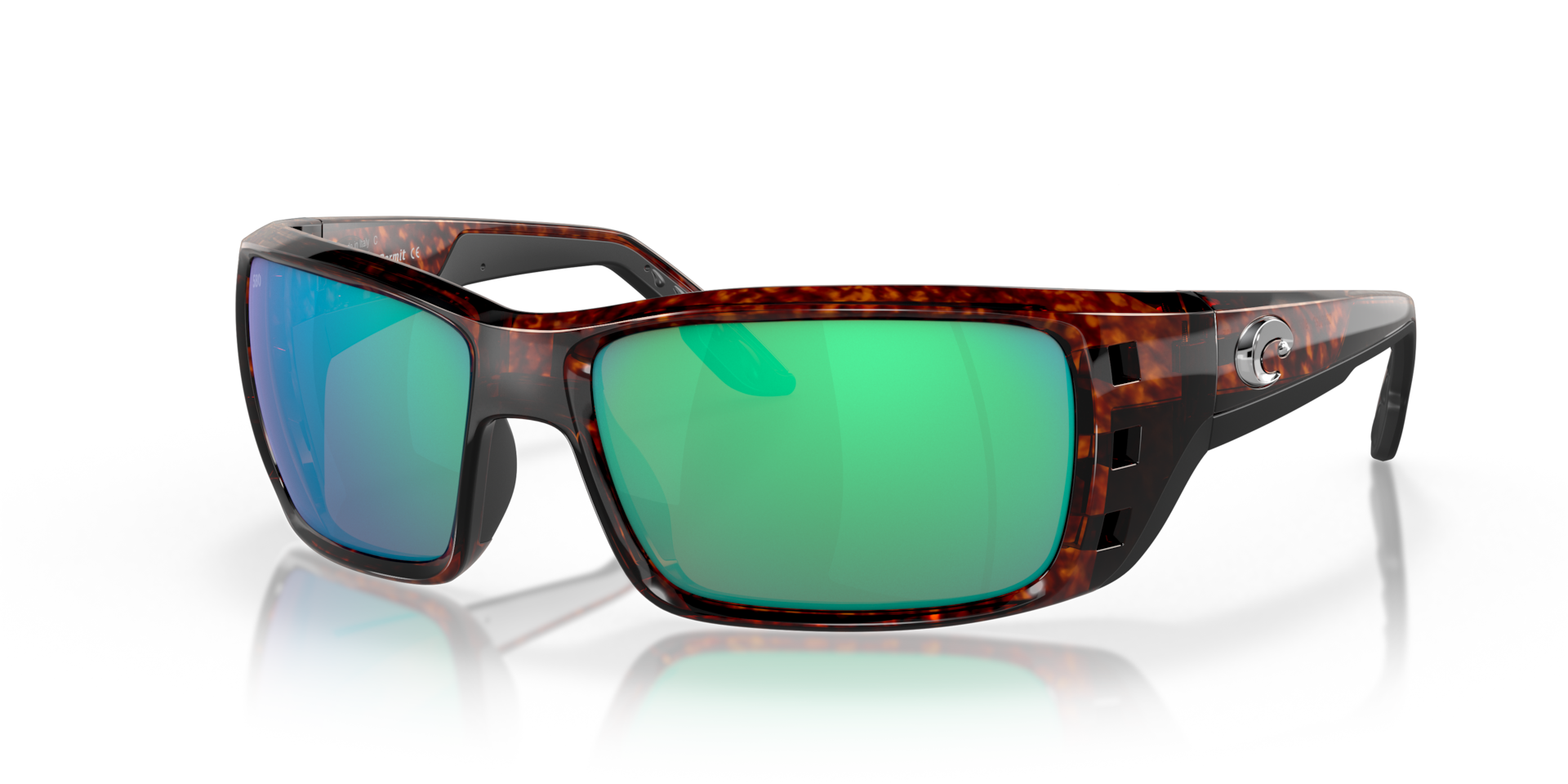 Costa Permit XL (63-16) with Green Mirror lenses and Tortoise