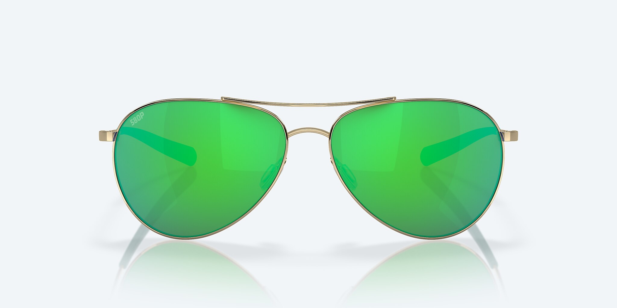 Sunglasses Costa Piper L (58-14) with Green Mirror lens and Shiny Gold frame Image 2 of 7