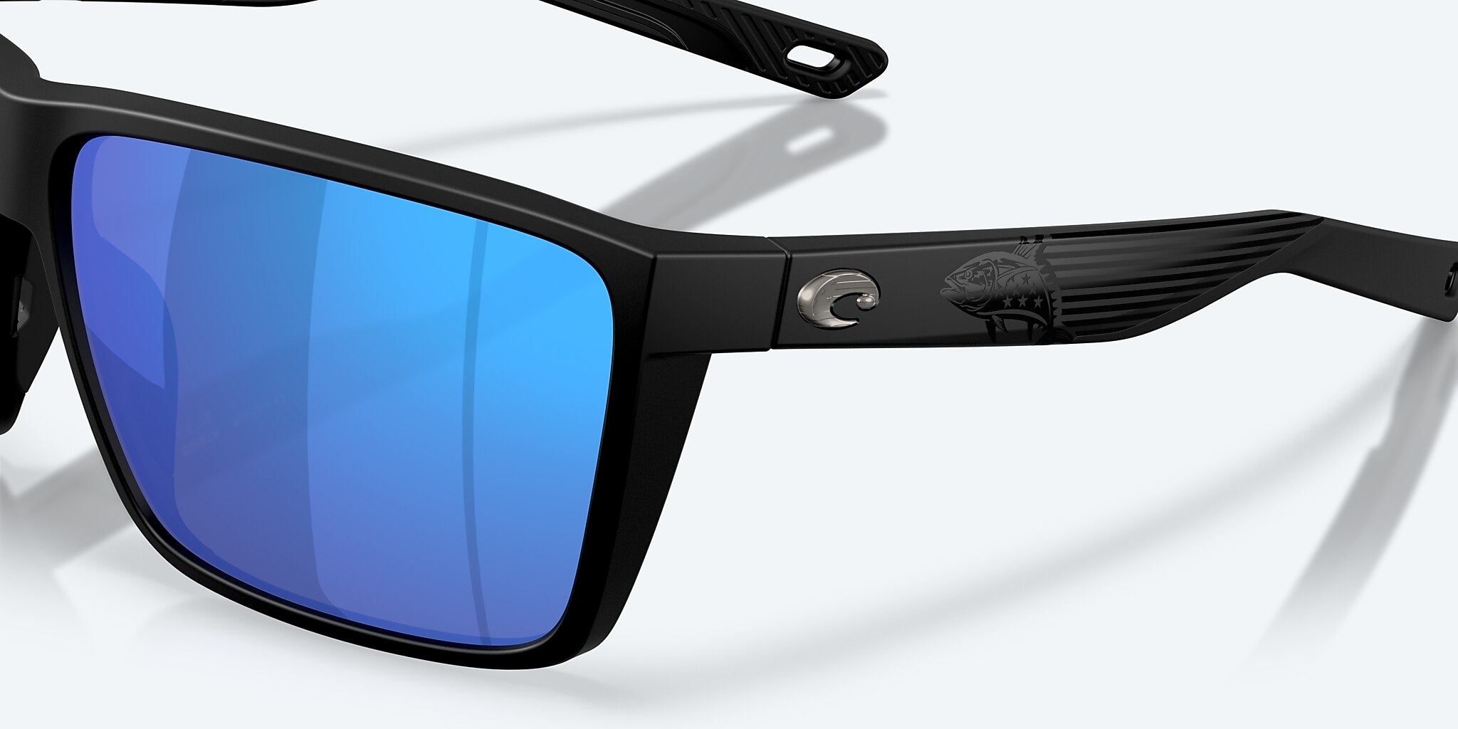 Lunettes de soleil Costa Rincon II XL (64-11) avec Effet miroir Bleu verre et Drapeau thon 250e anniversaire des Amériques monture Image 8 de 10