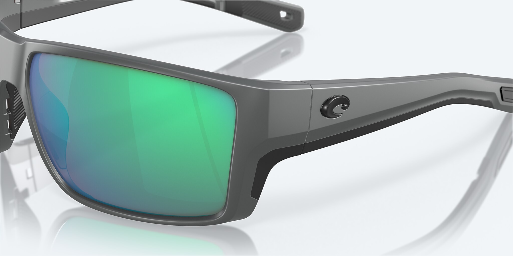 Sunglasses Costa Reefton PRO XL (63-15) with Green Mirror lens and Matte Gray frame Image 6 of 7