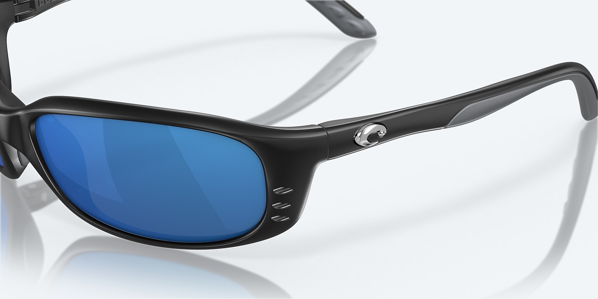 Sunglasses Costa Brine S (59-18) with Blue Mirror lens and Matte Black frame Image 6 of 7