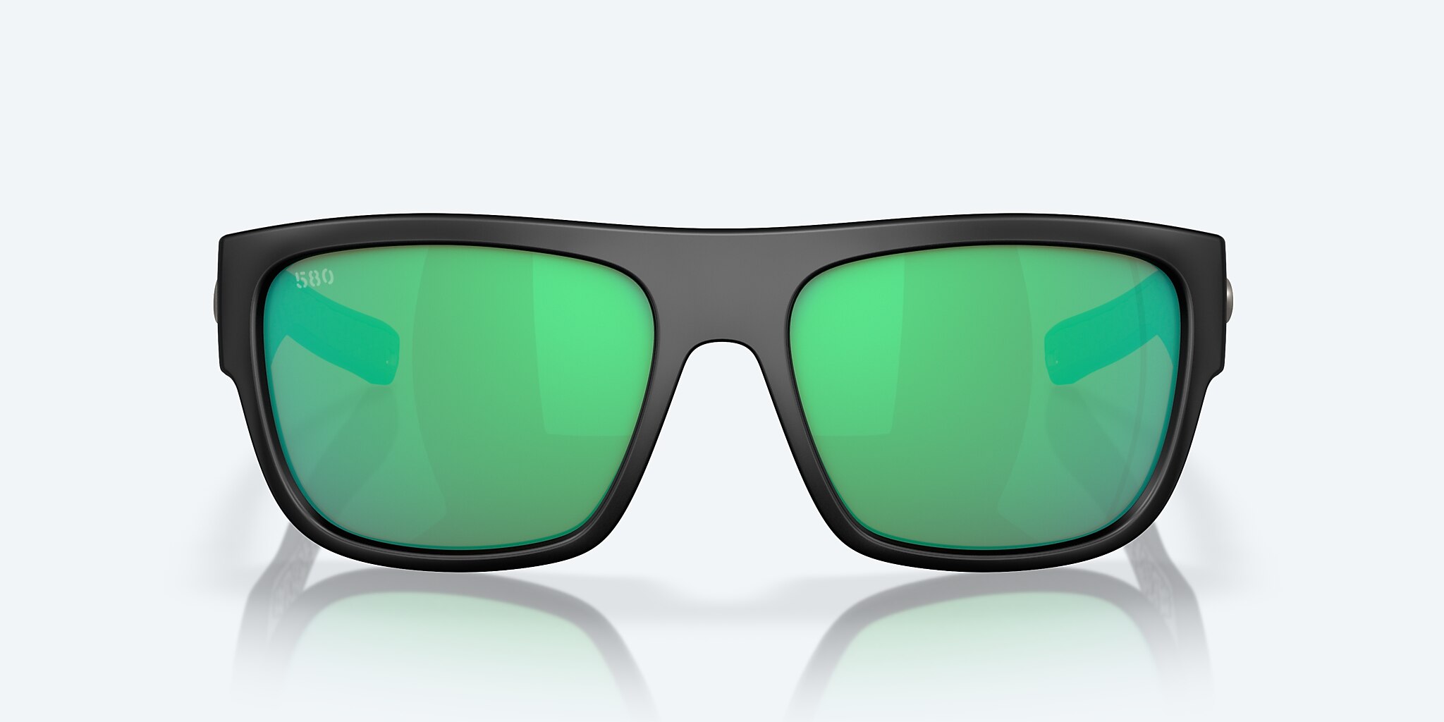 Lunettes de soleil Costa Sampan XL (58-17) avec Effet miroir Vert verre et Noir mat monture Image 2 de 7