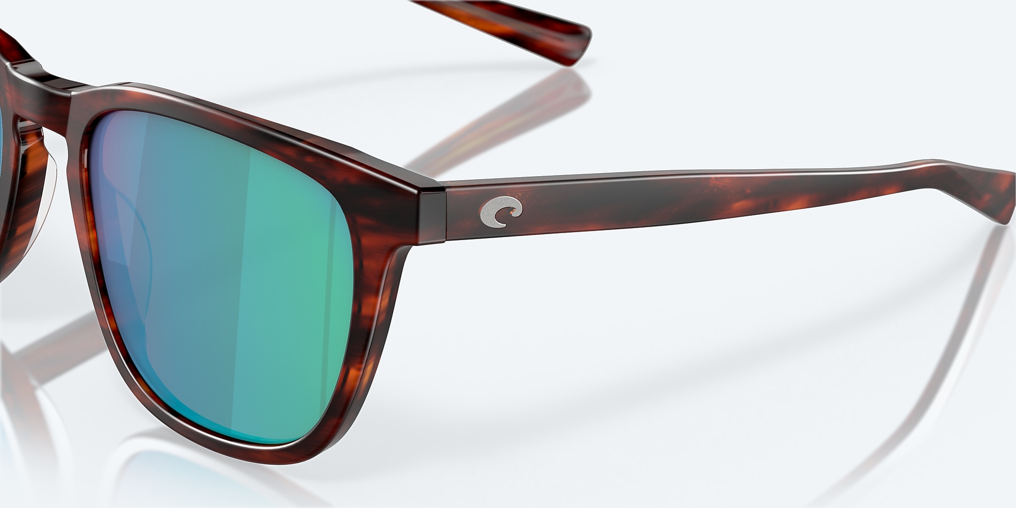Sunglasses Costa Sullivan M (53-19) with Green Mirror lens and Matte Tortoise frame Image 7 of 9