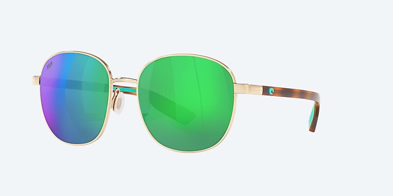Lunettes de soleil Costa Egret L (55-18) avec Effet miroir Vert verre et Or brillant monture Image 1 de 4