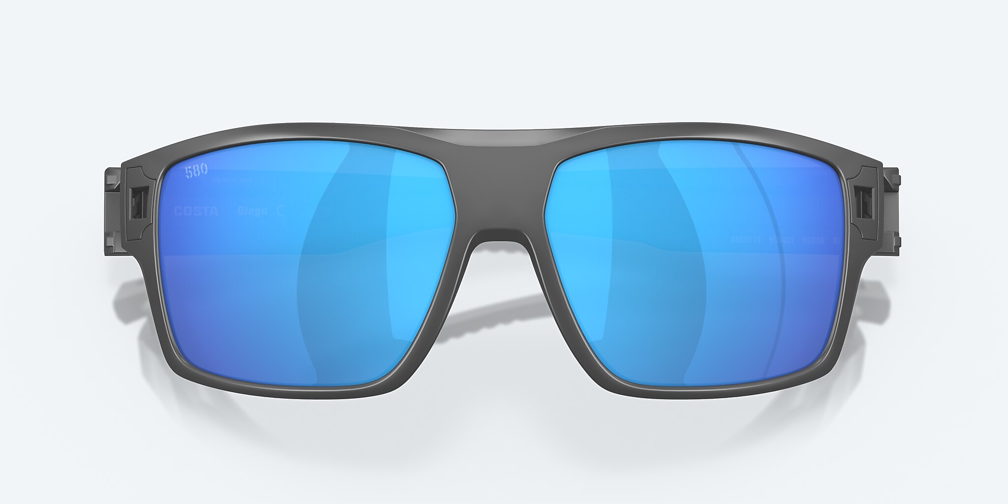 Sunglasses Costa Diego XL (62-14) with Blue Mirror lens and Matte Gray frame Image 5 of 8