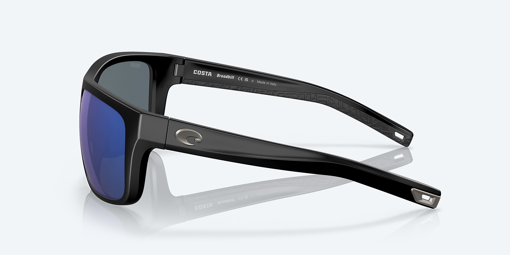 Sunglasses Costa Broadbill L (60-16) with Blue Mirror lens and Matte Black frame Image 3 of 7
