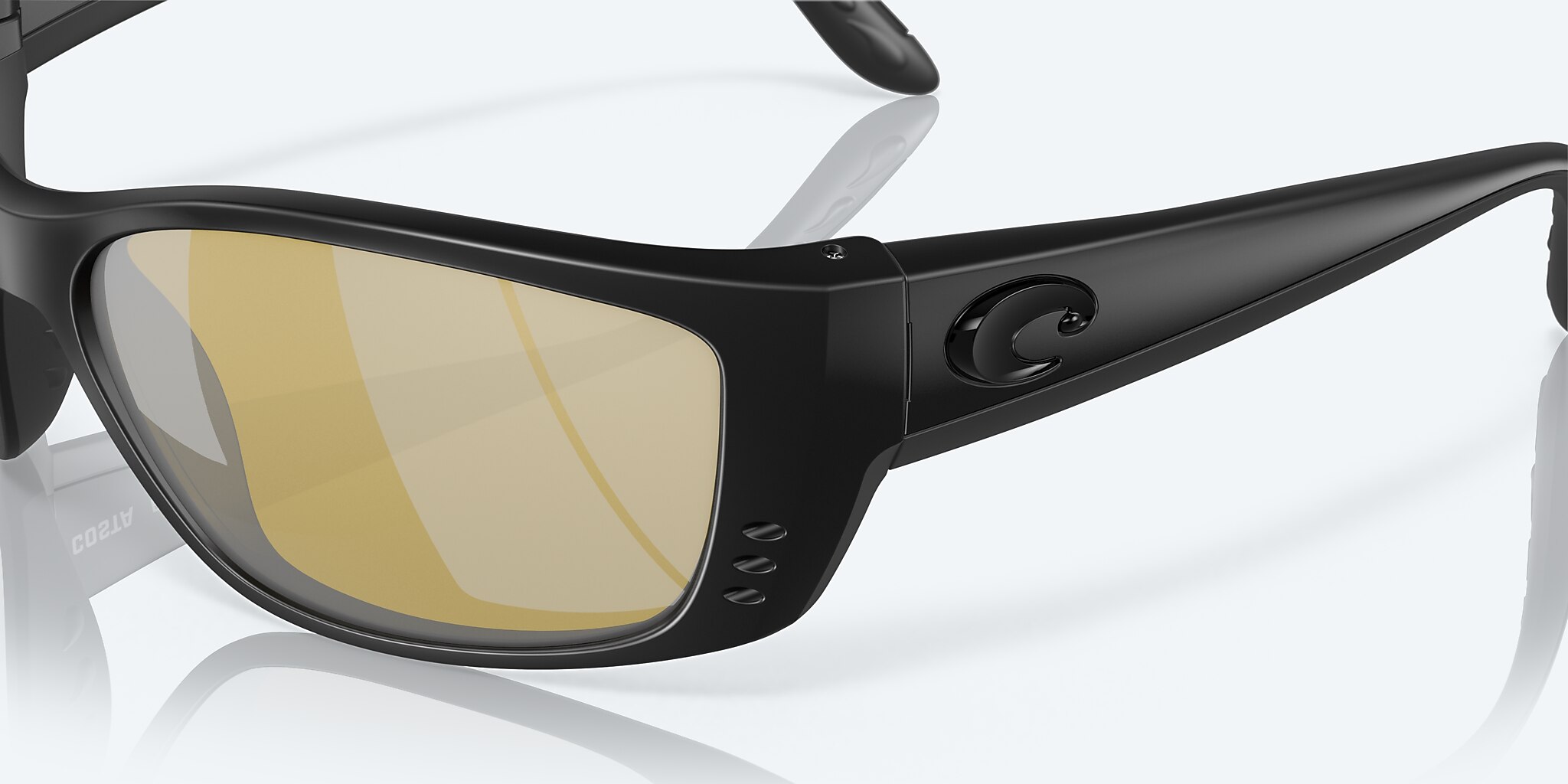 Sunglasses Costa Fisch XL (64-17) with Sunrise Silver Mirror lens and Blackout frame Image 6 of 7