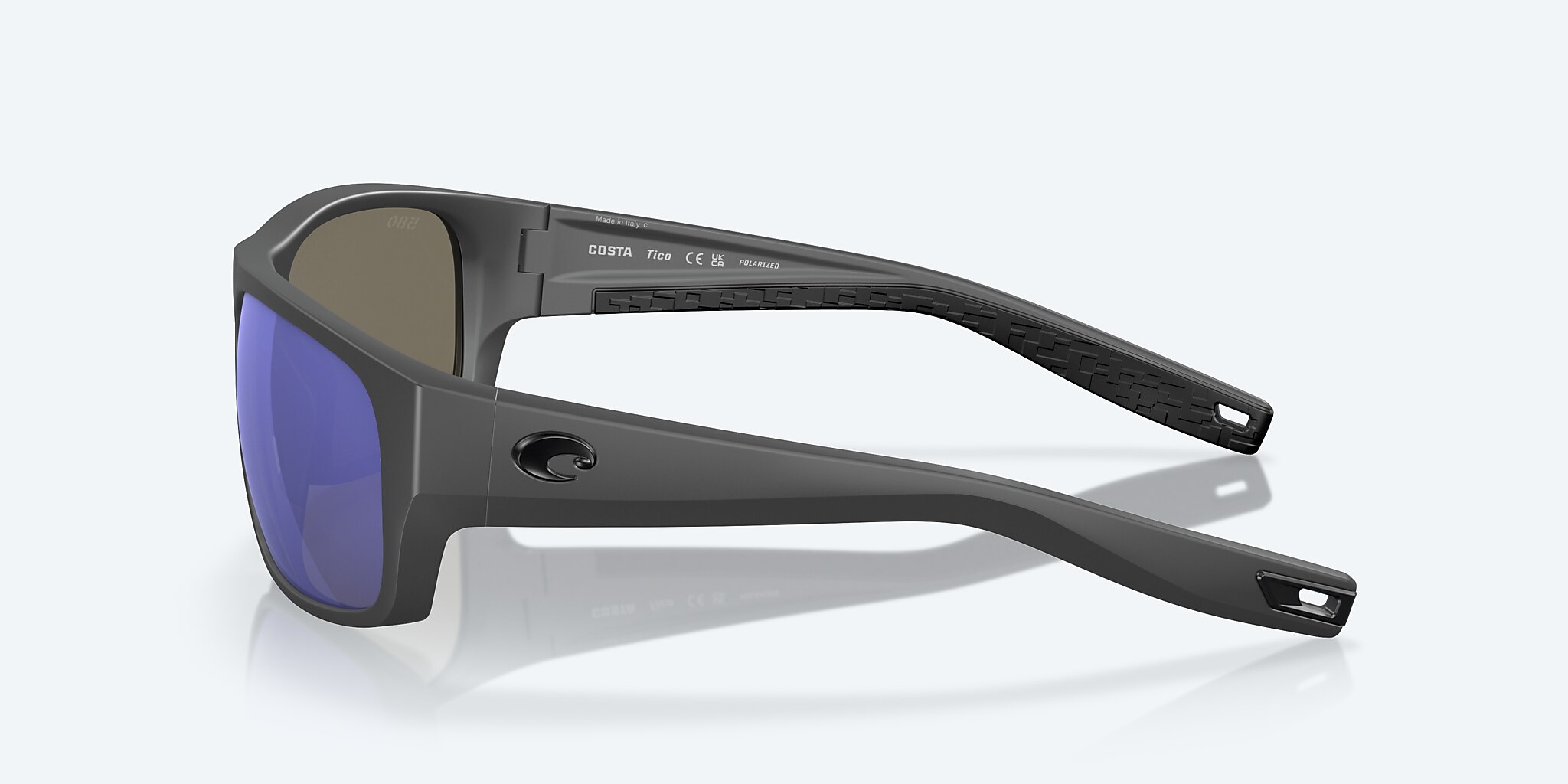 Sunglasses Costa Tico XL (60-17) with Blue Mirror lens and Matte Gray frame Image 3 of 7