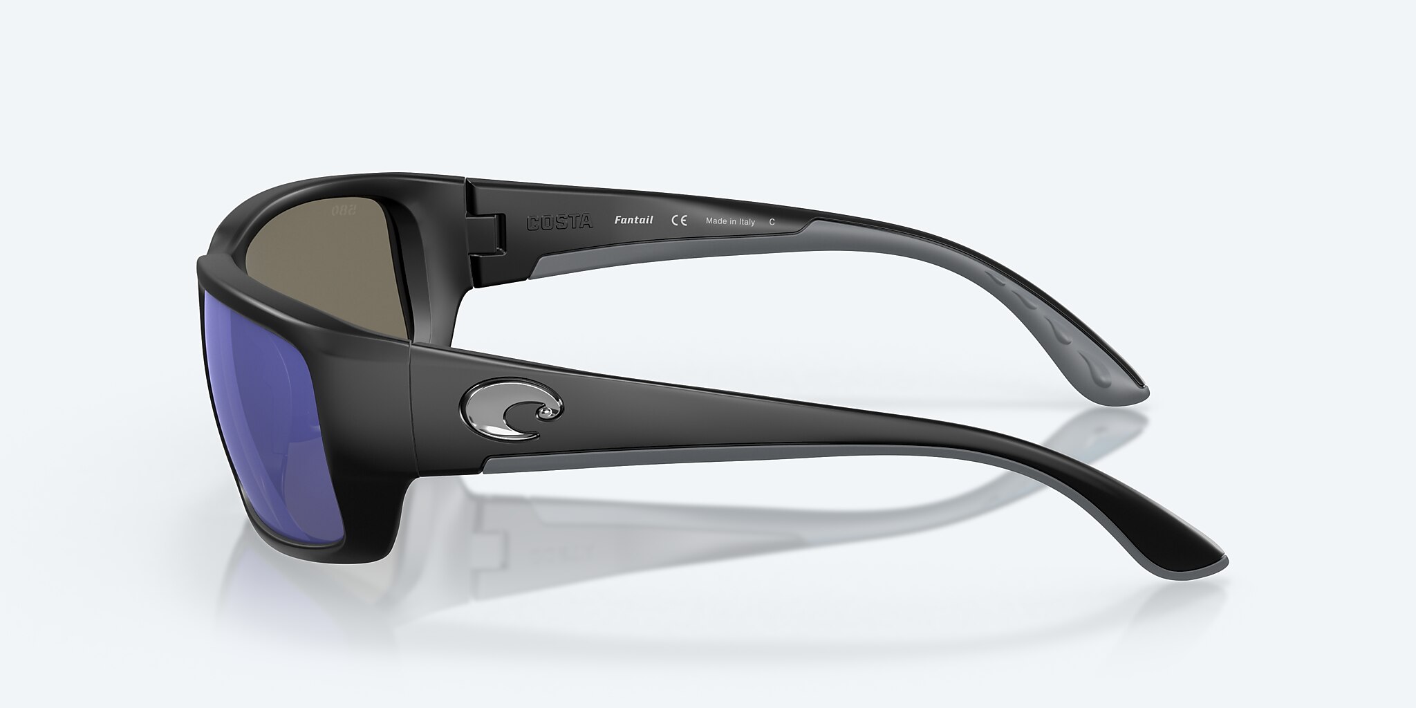 Sunglasses Costa Fantail M (59-14) with Blue Mirror lens and Matte Black frame Image 3 of 7