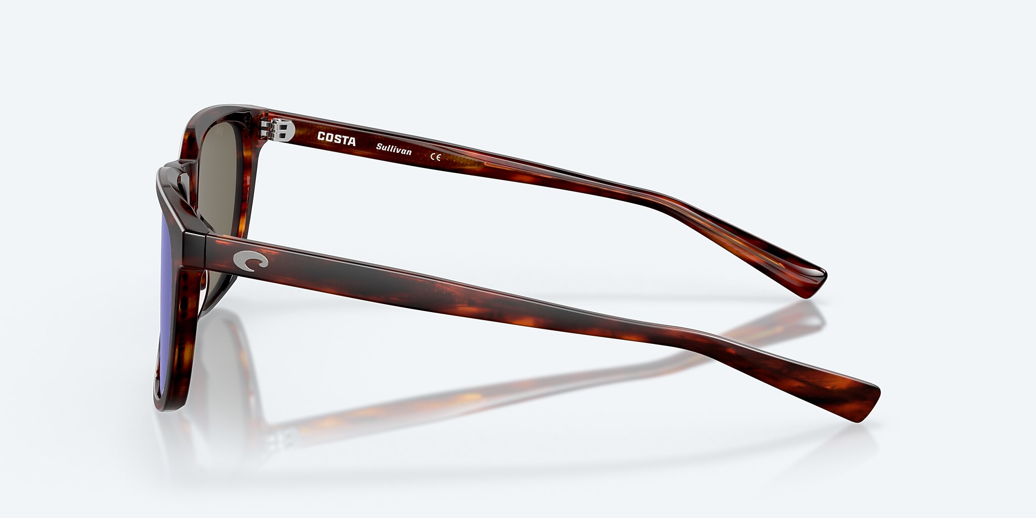 Sunglasses Costa Sullivan M (53-19) with Blue Mirror lens and Matte Tortoise frame Image 3 of 8