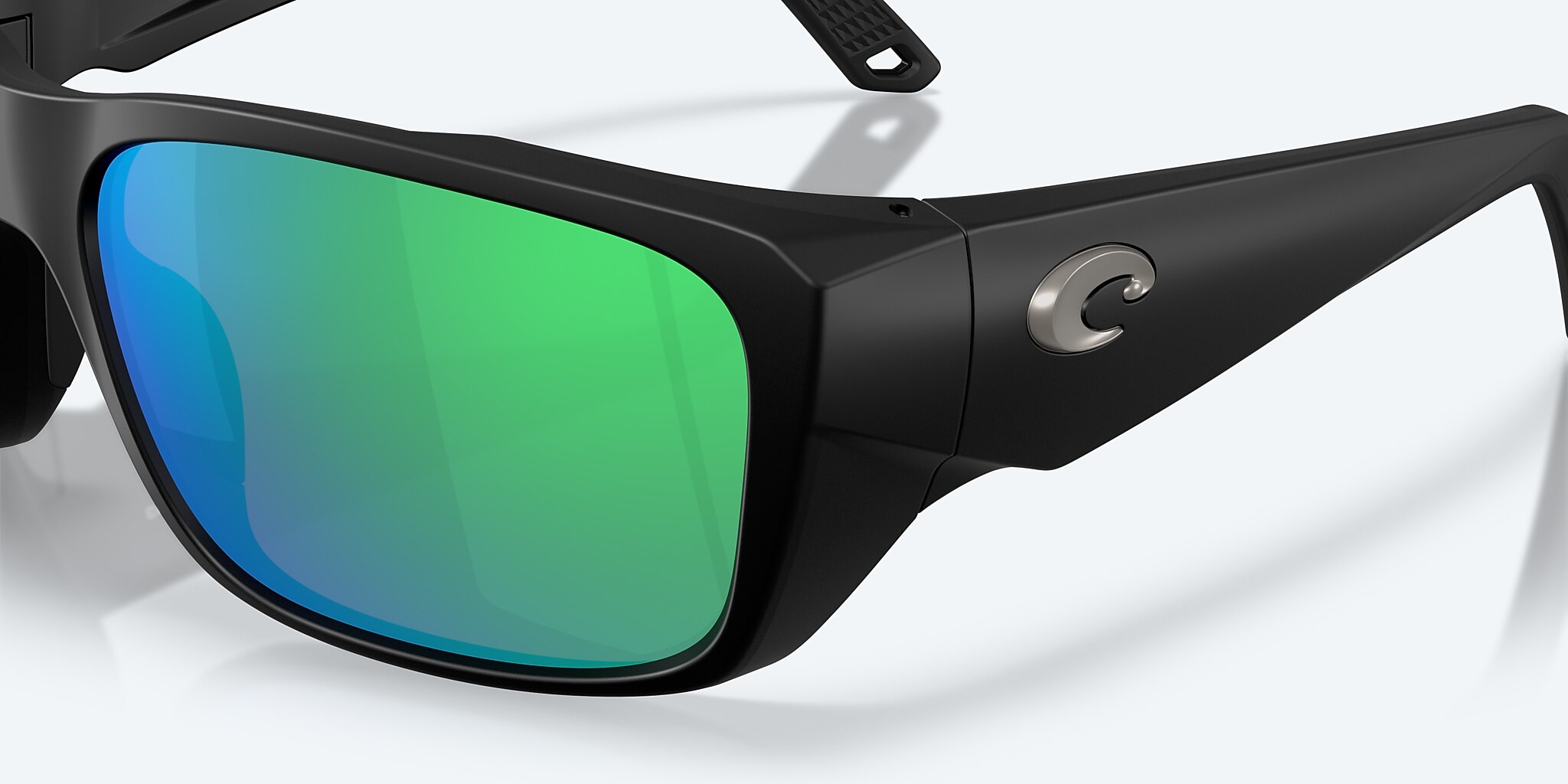 Sunglasses Costa Crudo XXL (64-21) with Green Mirror lens and Matte Black frame Image 6 of 8