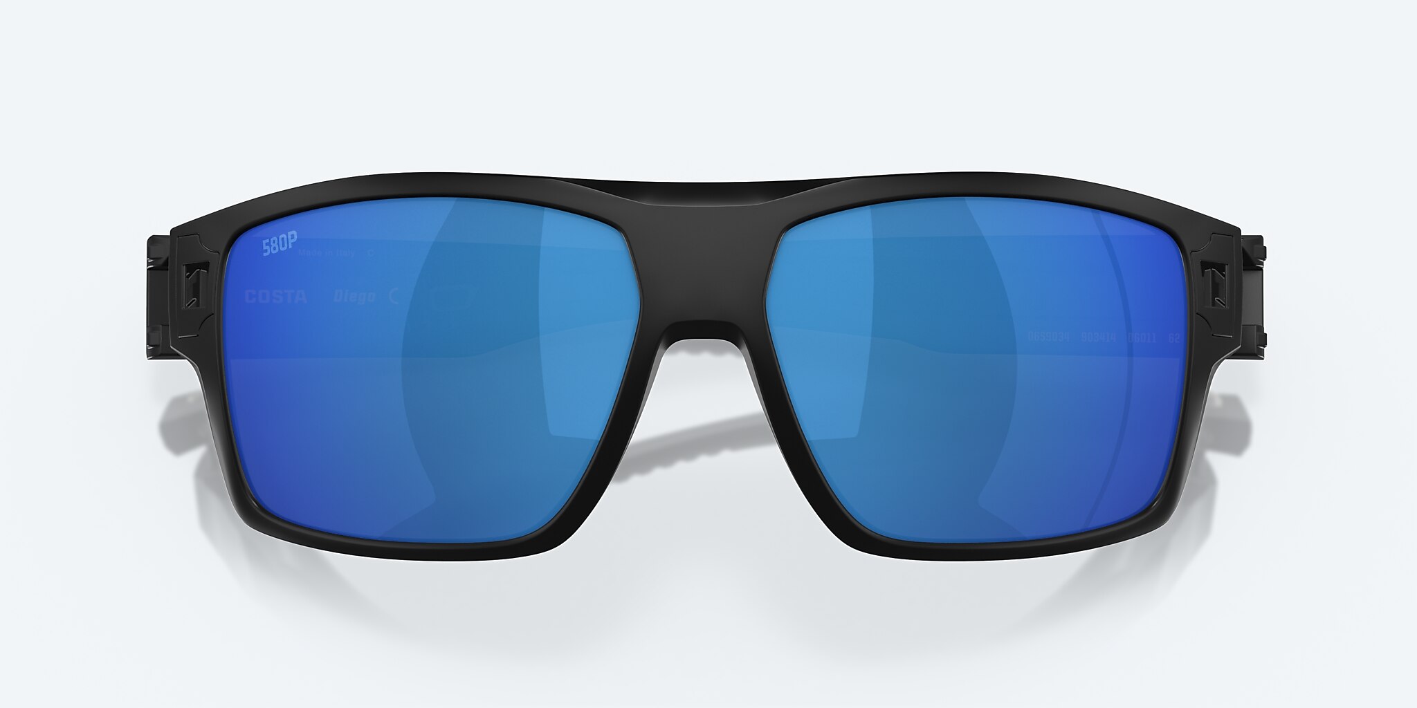 Lunettes de soleil Costa Diego XL (62-14) avec Effet miroir Bleu verre et Noir mat monture Image 5 de 7