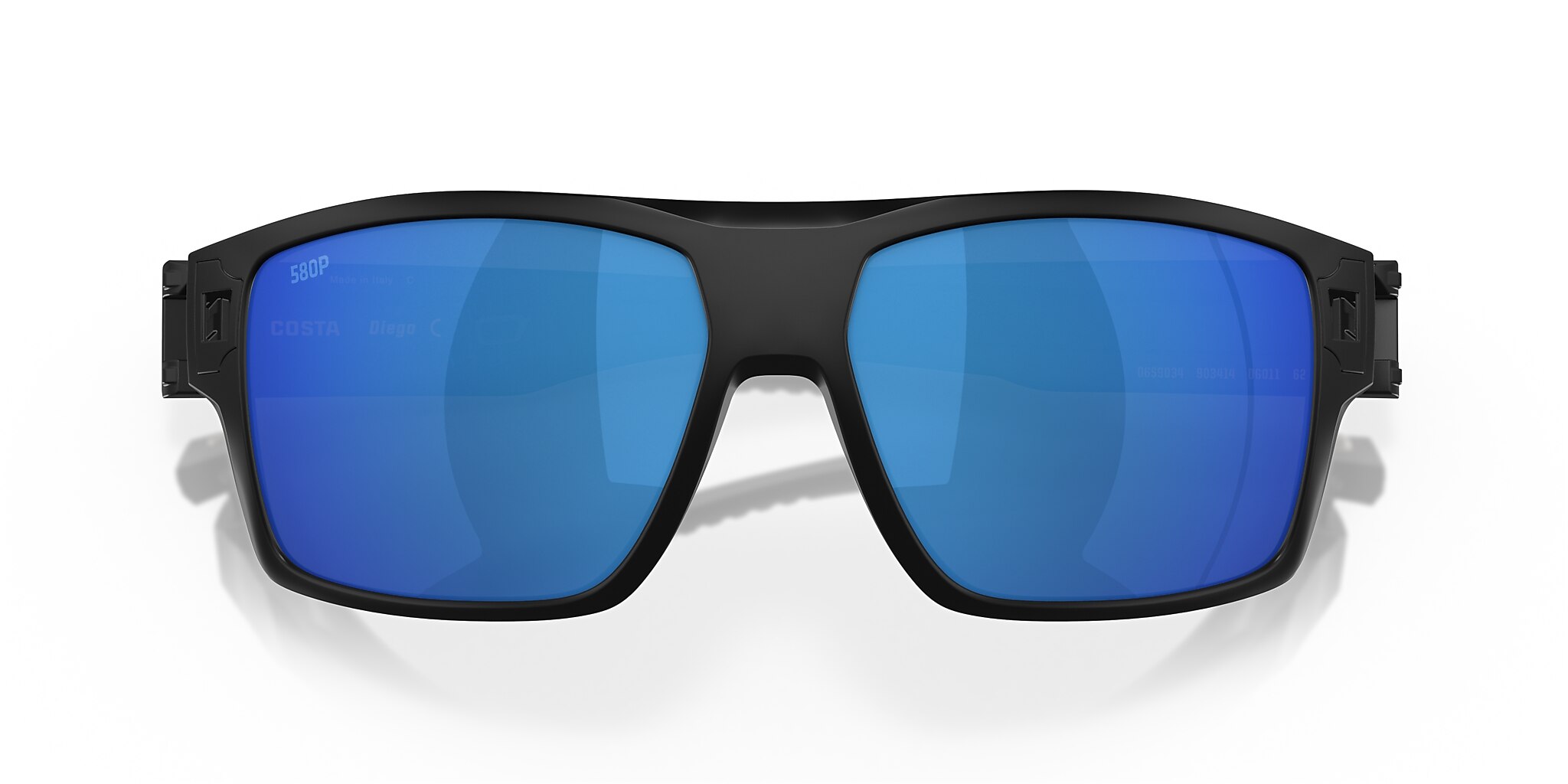 Costa Diego XL (62-14) with Blue Mirror lenses and Matte Black