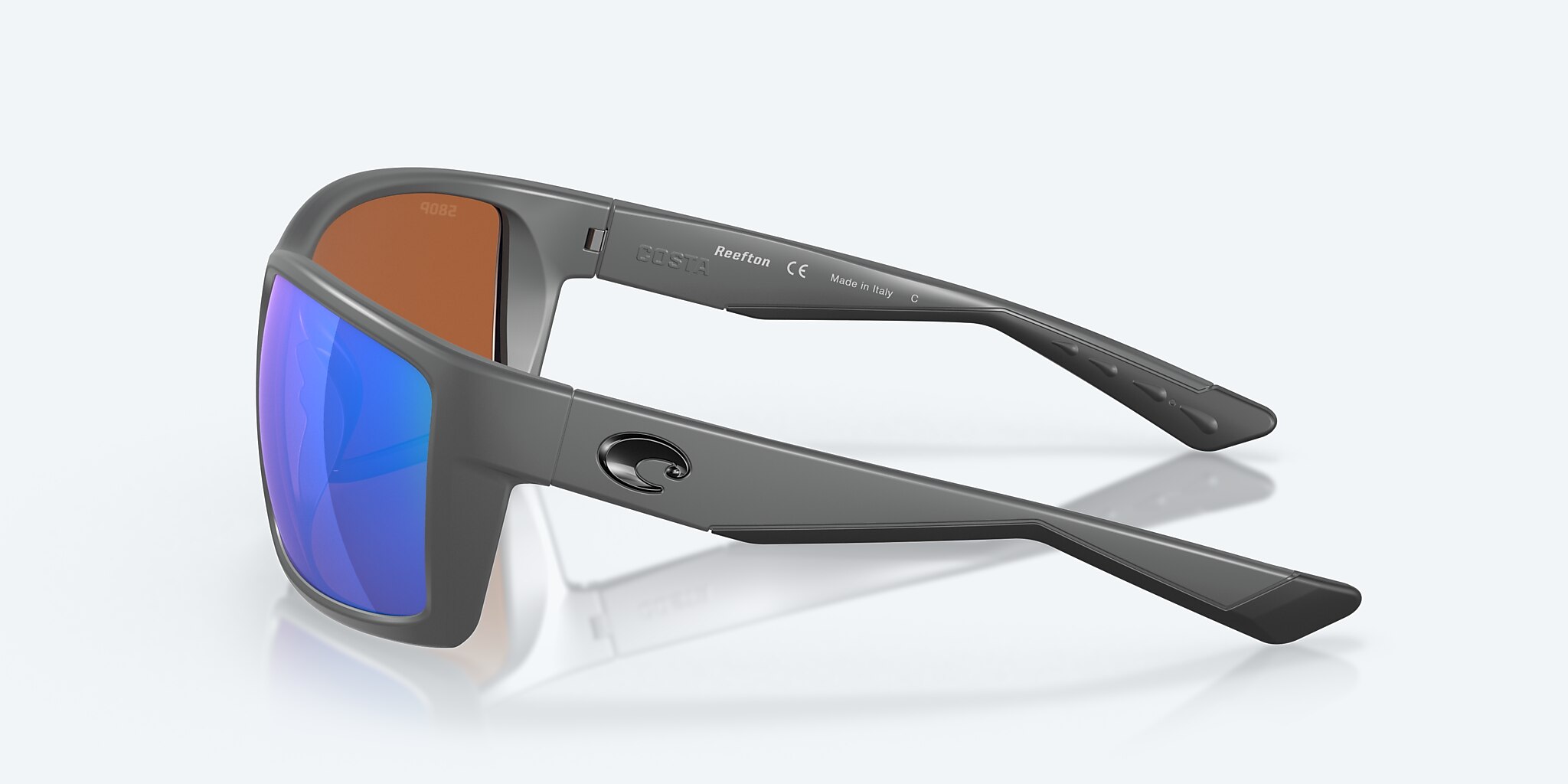 Sunglasses Costa Reefton XL (64-15) with Green Mirror lens and Matte Gray frame Image 3 of 7