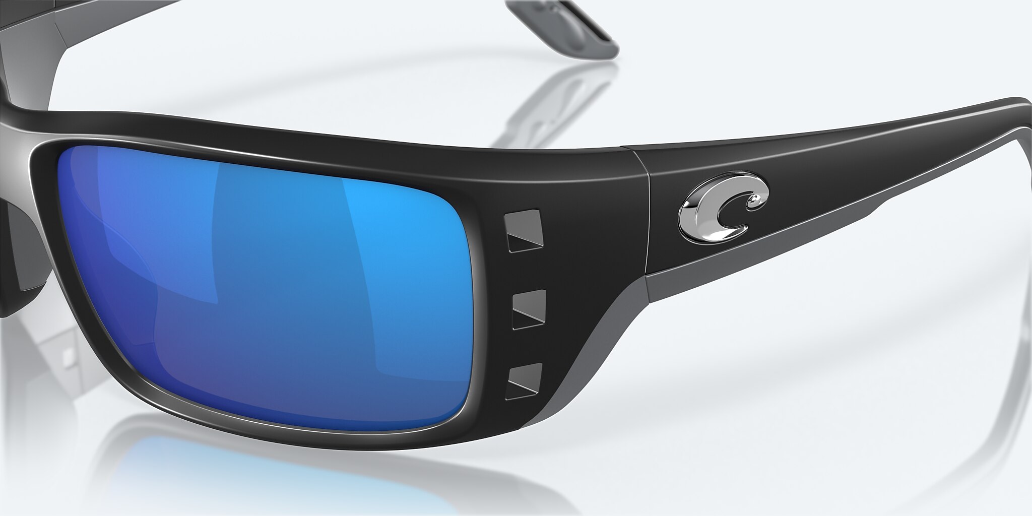 Sunglasses Costa Permit XL (63-16) with Blue Mirror lens and Matte Black frame Image 6 of 7