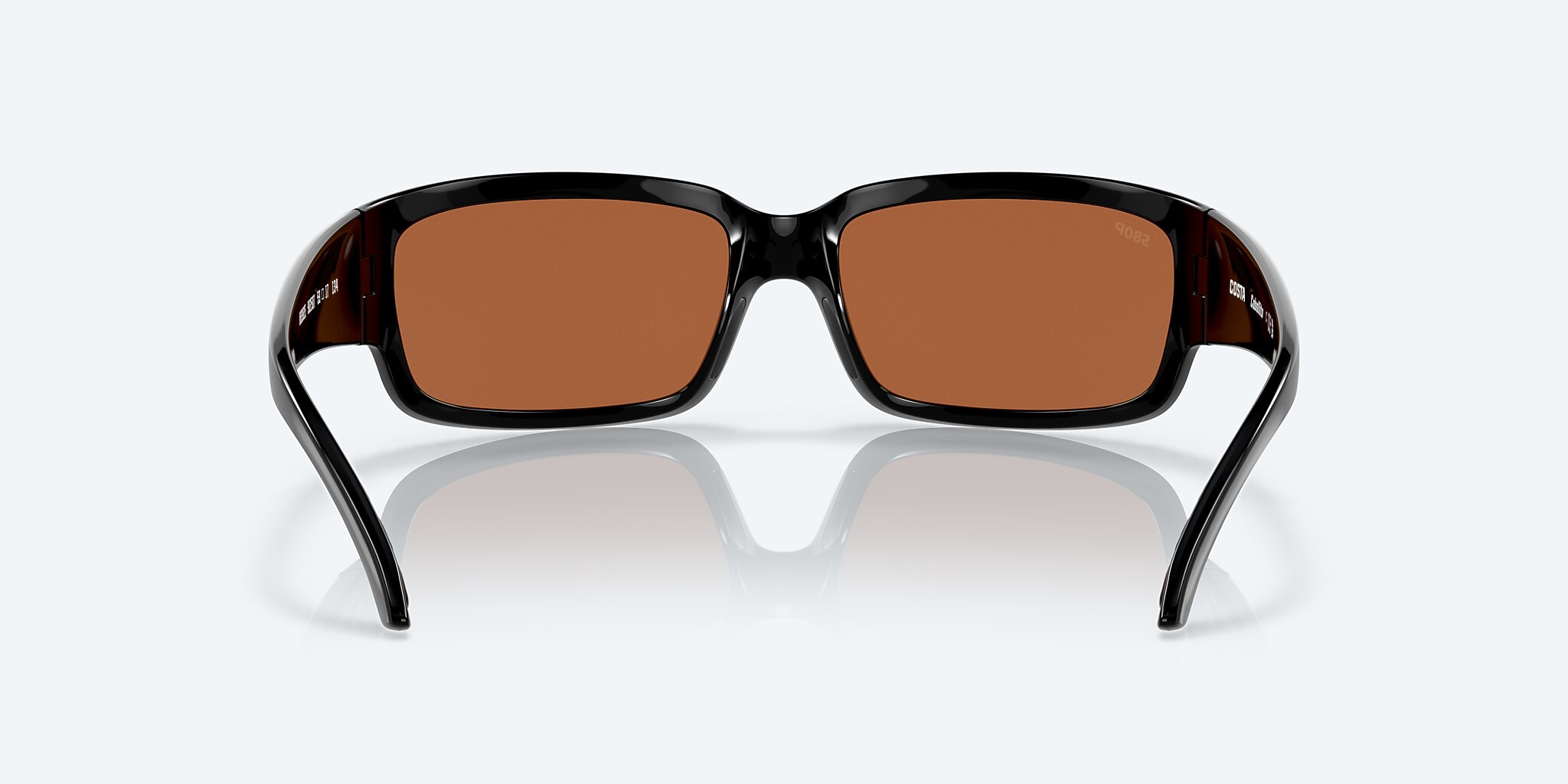 Lunettes de soleil Costa Caballito M (59-15) avec Effet miroir Vert verre et Noir brillant monture Image 4 de 7