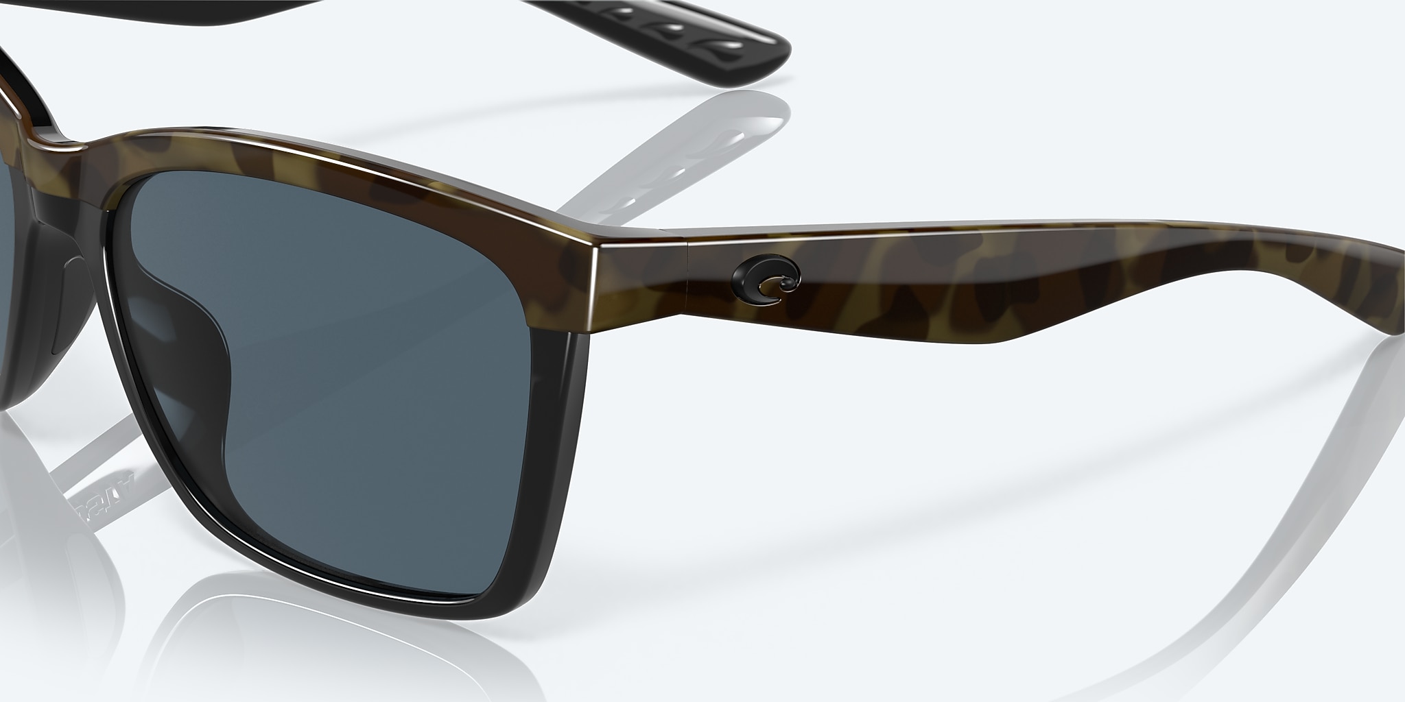 Sunglasses Costa Anaa S (55-16) with Gray lens and Shiny Olive Tortoise On Black frame Image 6 of 7