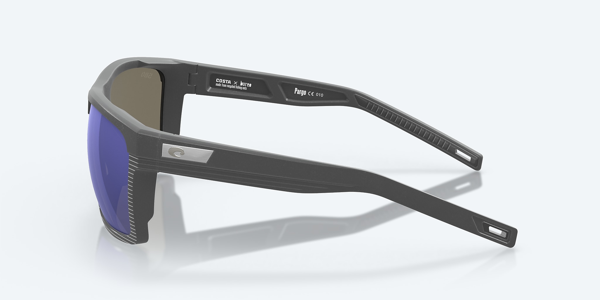 Sunglasses Costa Pargo L (61-17) with Blue Mirror lens and Dark Gray frame Image 3 of 7