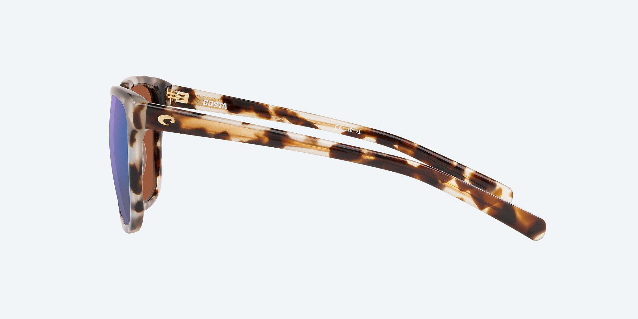 Sunglasses Costa May M (57-15) with Green Mirror lens and Shiny Tiger Cowrie frame Image 3 of 4