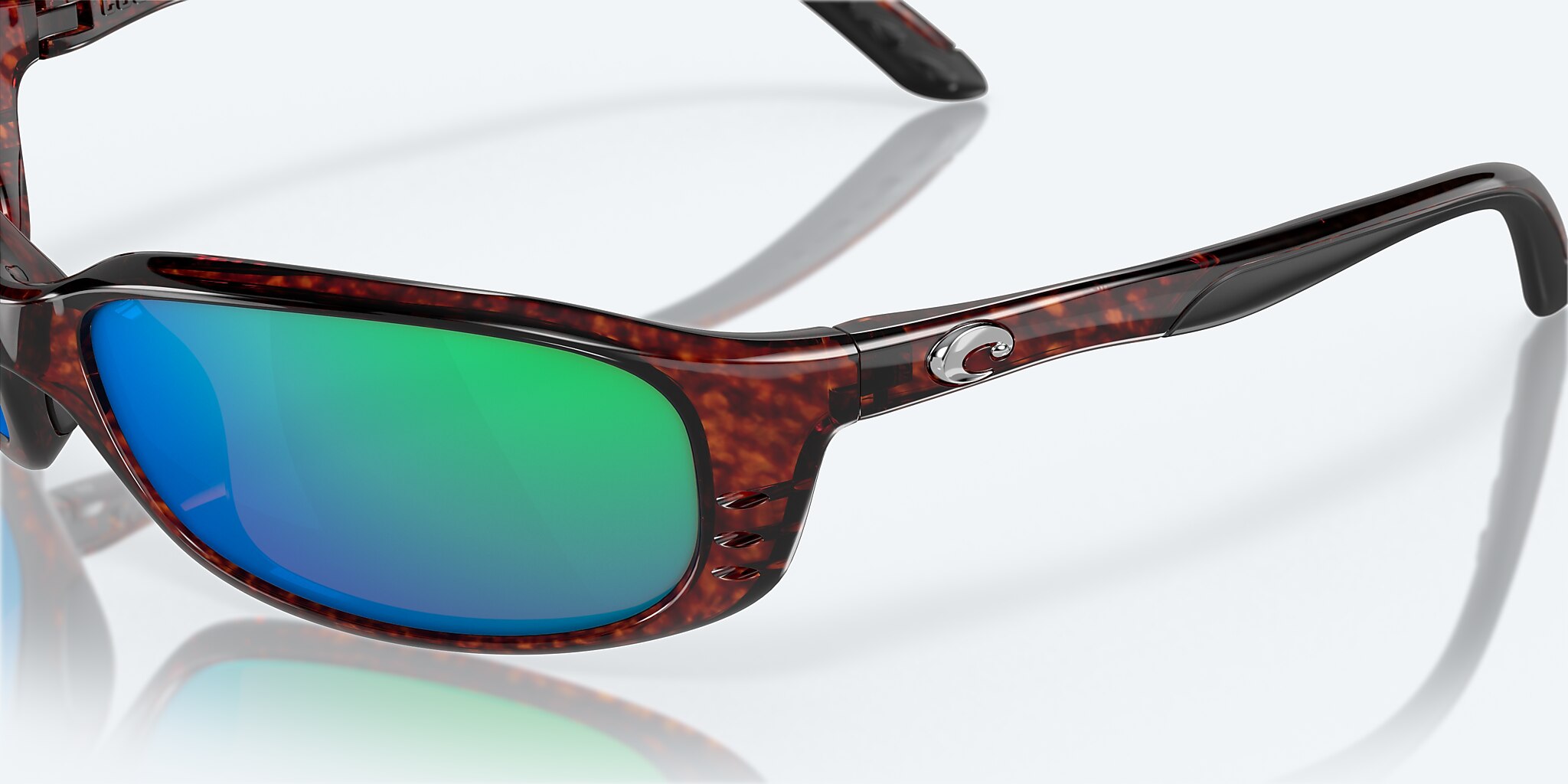 Sunglasses Costa Brine S (59-18) with Green Mirror lens and Tortoise frame Image 6 of 7