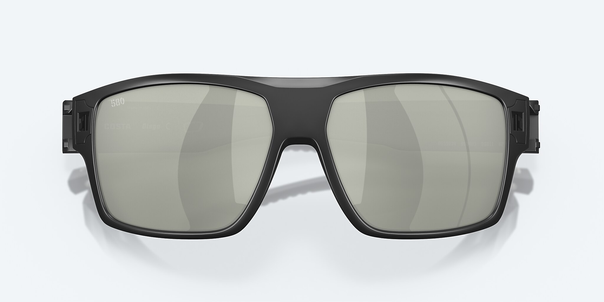 Sunglasses Costa Diego XL (62-14) with Gray Silver Mirror lens and Matte Black frame Image 5 of 8