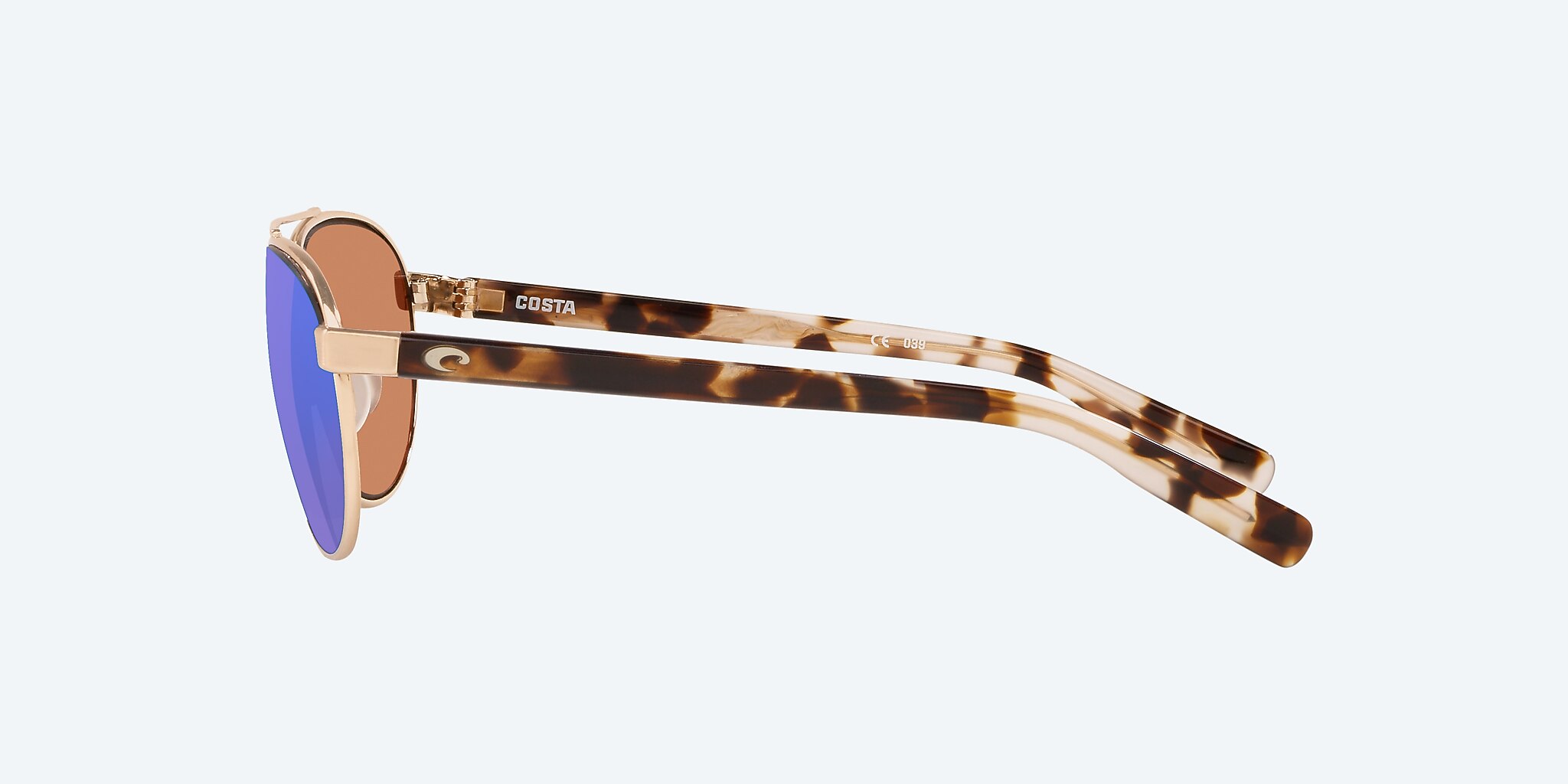 Sunglasses Costa Fernandina S (57-15) with Green Mirror lens and Brushed Gold frame Image 3 of 4