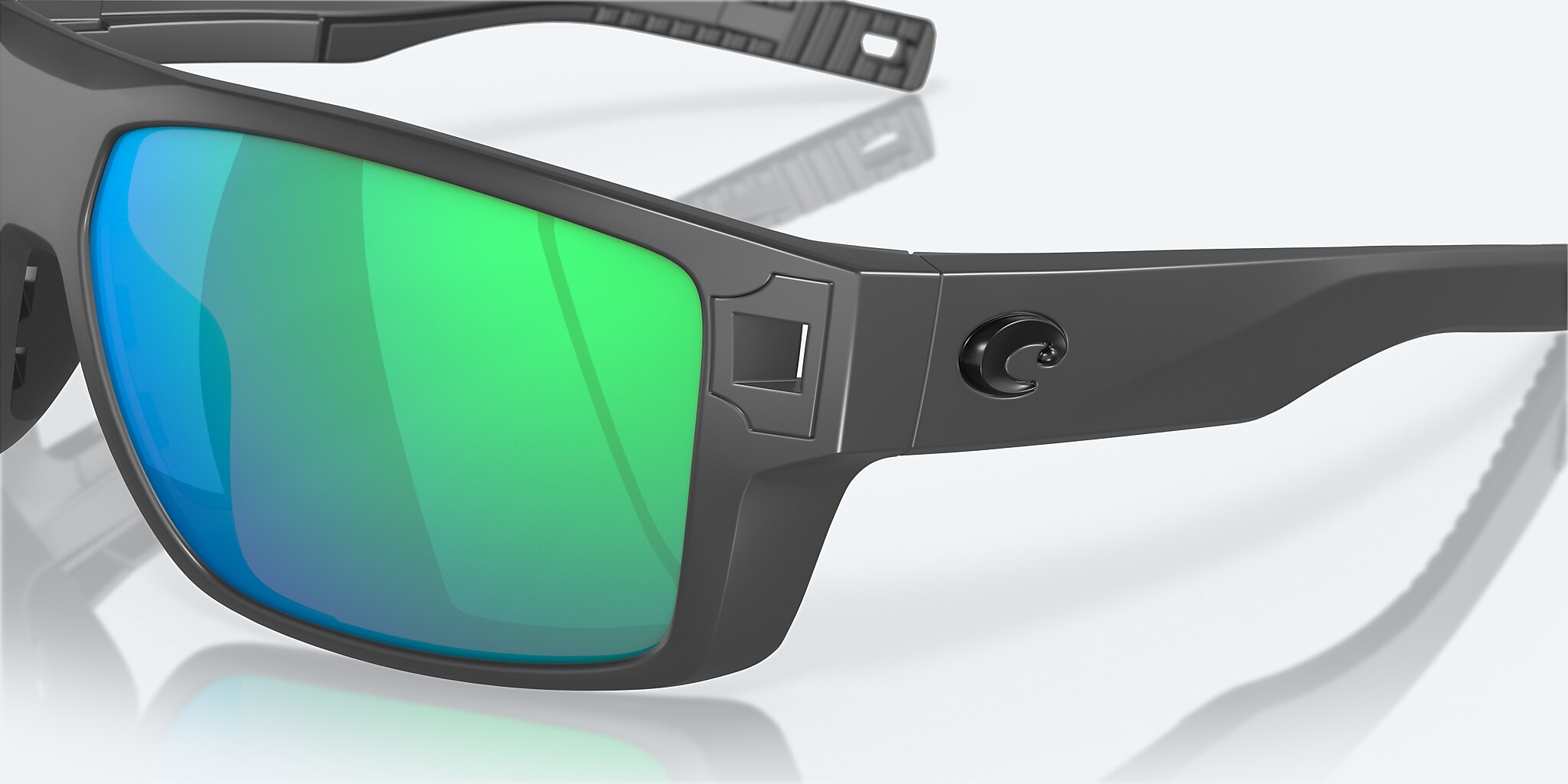 Lunettes de soleil Costa Diego XL (62-14) avec Effet miroir Vert verre et Gris mat monture Image 6 de 7