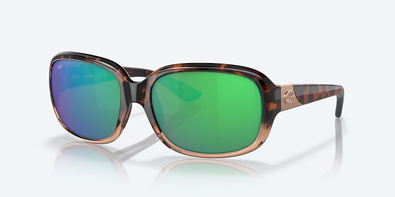 Lunettes de soleil Costa Gannet M (58-17) avec Effet miroir Vert verre et Dégradé écaille de tortue brillant monture Image 1 de 7