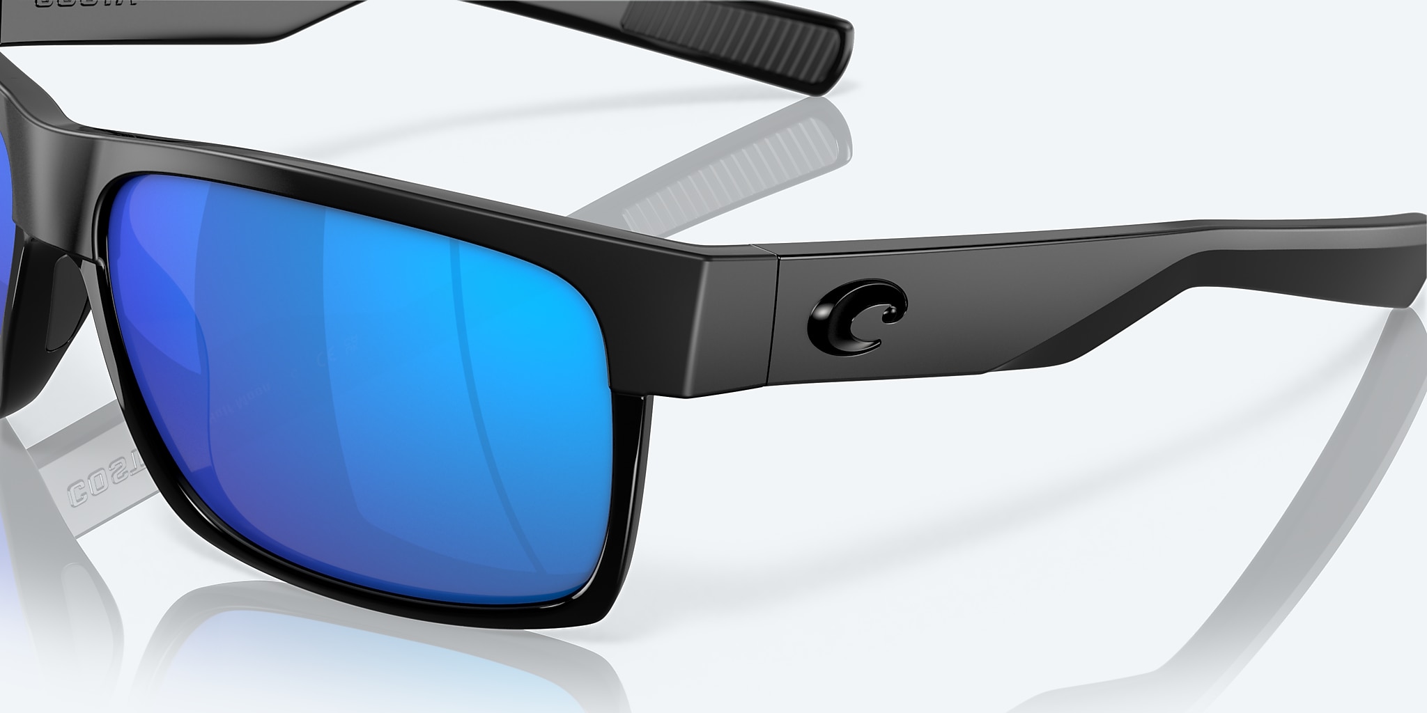 Sunglasses Costa Half Moon M (60-14) with Blue Mirror lens and Shiny Black frame Image 6 of 7