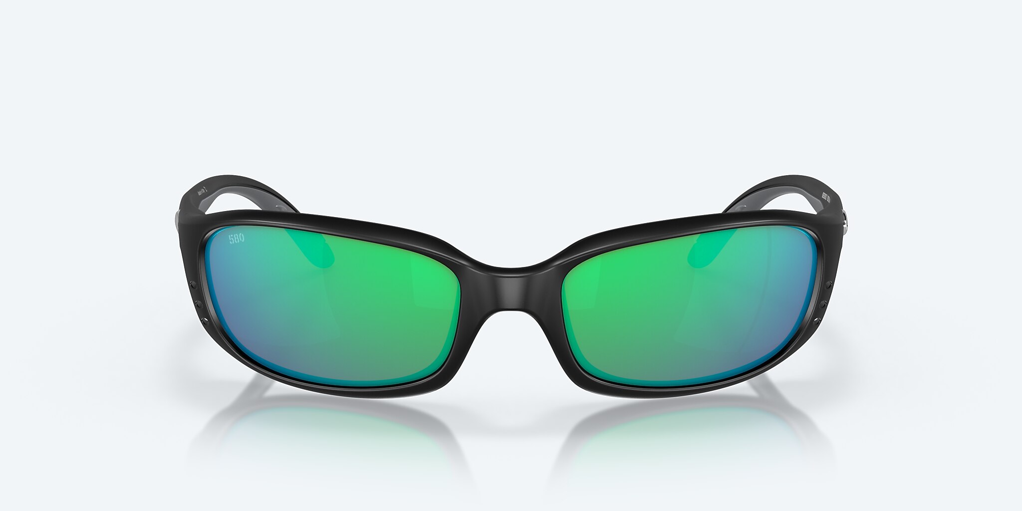 Sunglasses Costa Brine S (59-18) with Green Mirror lens and Matte Black frame Image 2 of 7