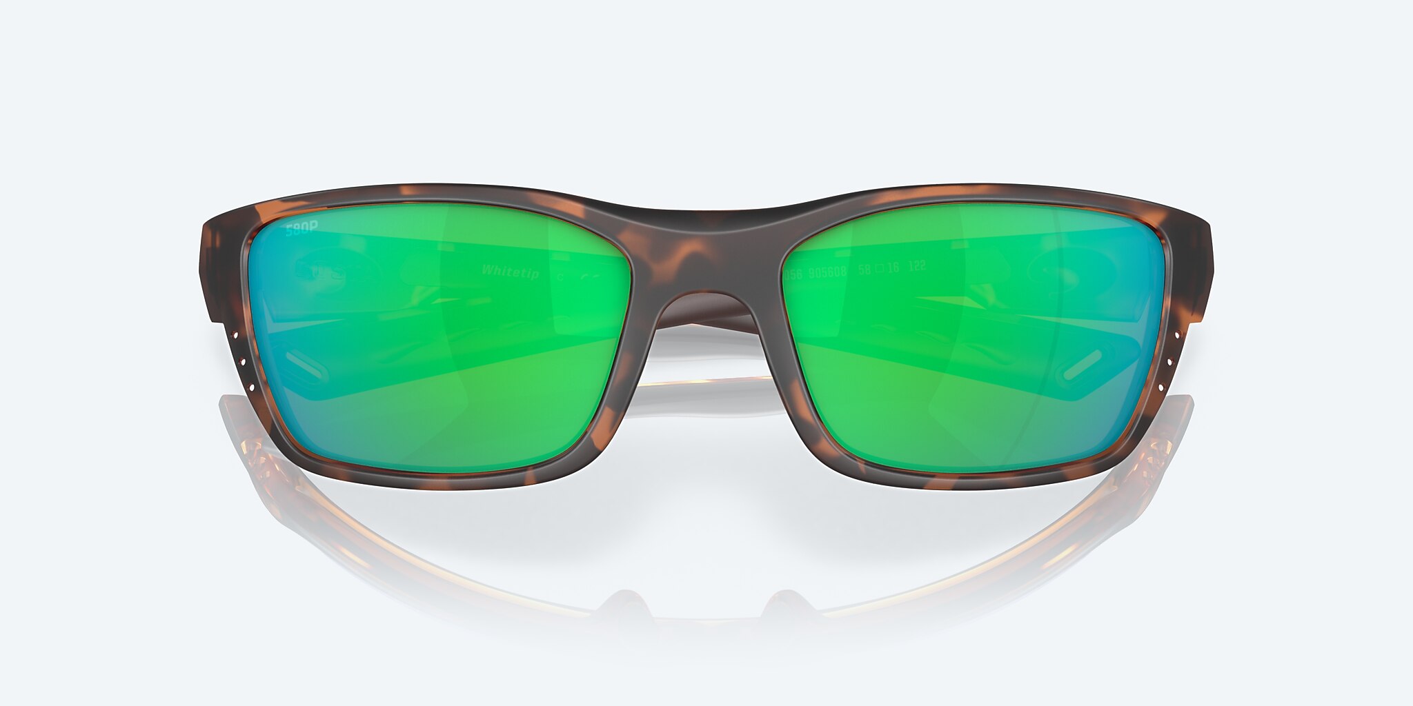 Lunettes de soleil Costa Whitetip M (58-18) avec Effet miroir Vert verre et Écaille de tortue rétro monture Image 5 de 7