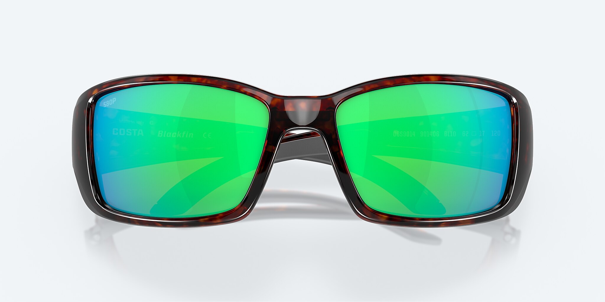 Sunglasses Costa Blackfin L (62-17) with Green Mirror lens and Tortoise frame Image 5 of 7